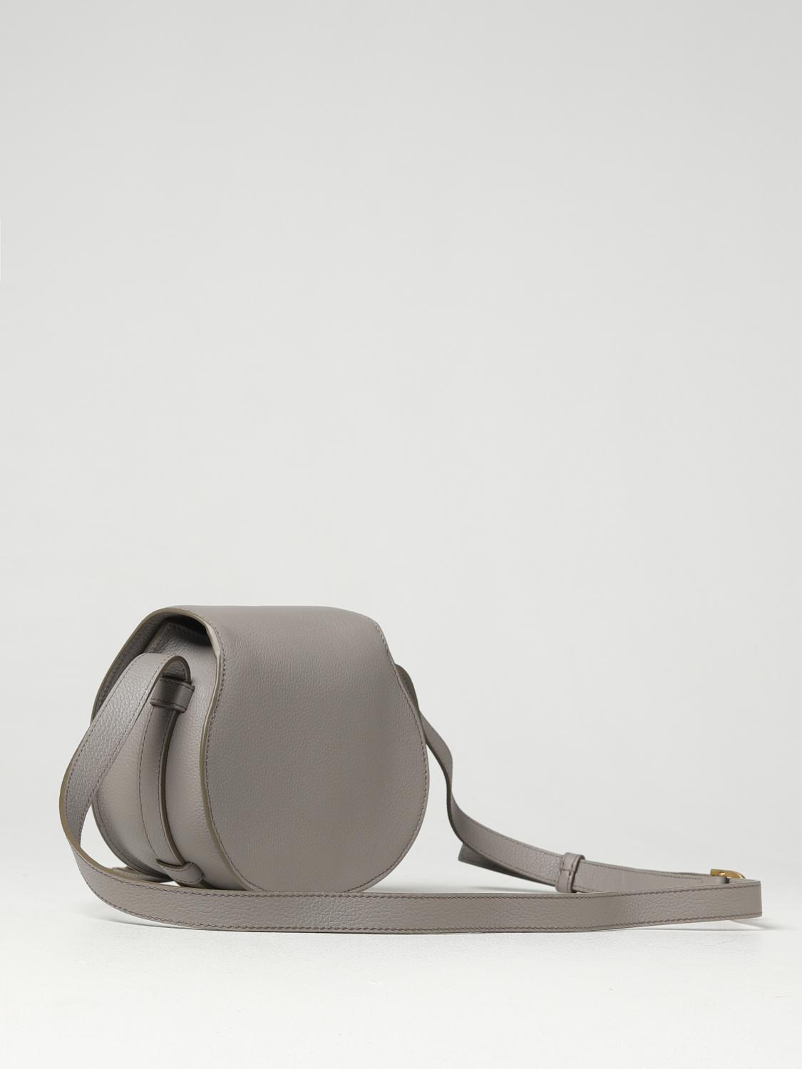 CHLOÉ BORSA MINI: Borsa Marcie Chloé in pelle a grana, Grigio - Img 2
