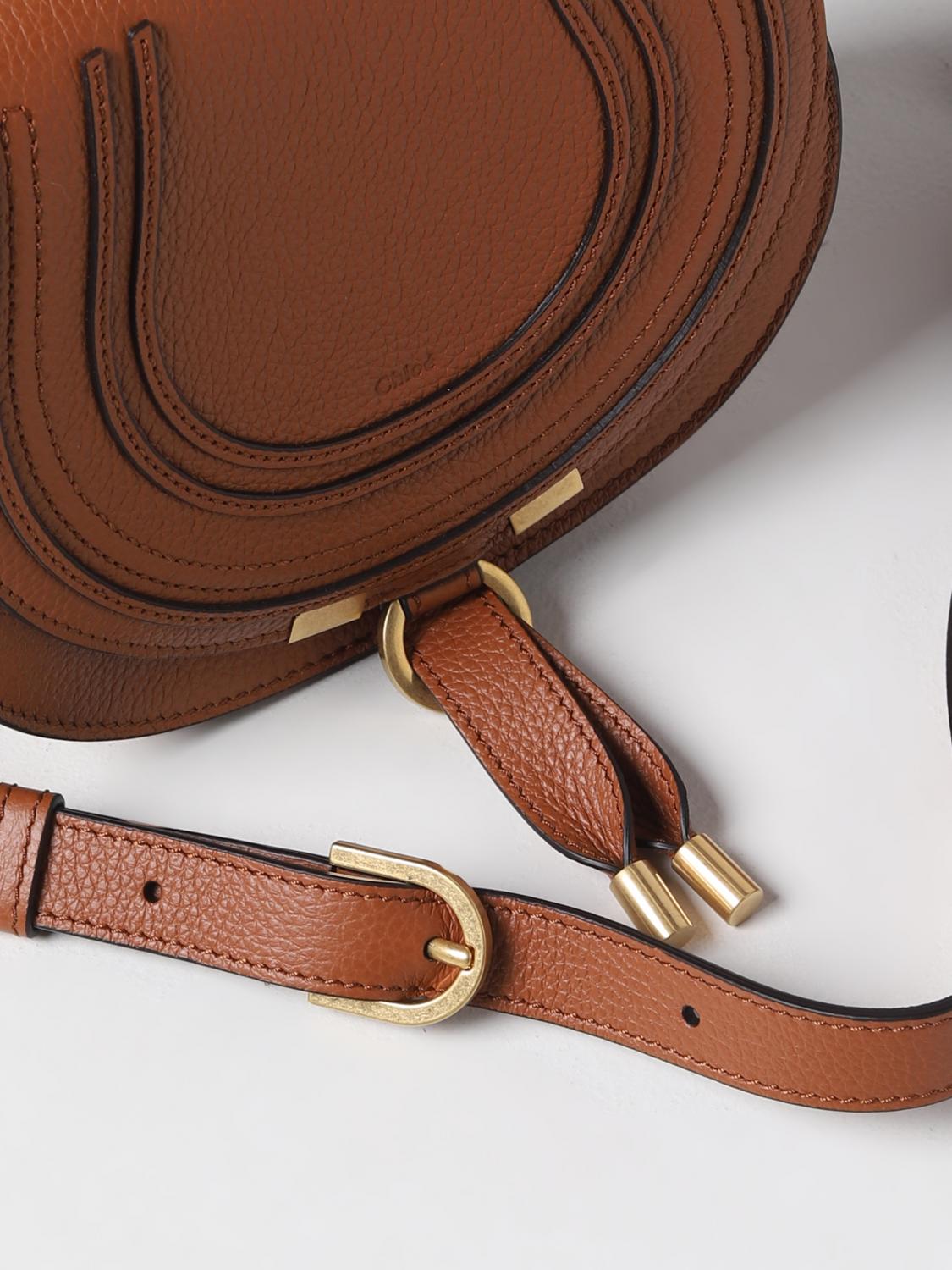 CHLOÉ BORSA MINI: Borsa Marcie Chloé in pelle a grana, Tortora - Img 3