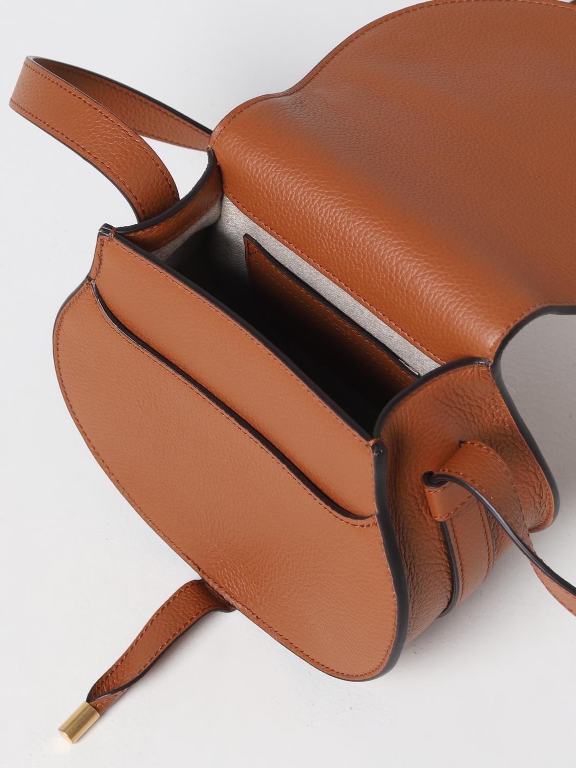 CHLOÉ BORSA MINI: Borsa Marcie Chloé in pelle a grana, Tortora - Img 4