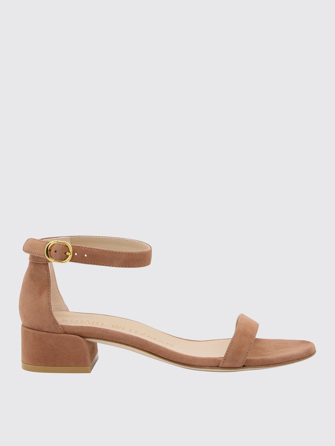STUART WEITZMAN SANDALI BASSO: Sandalo Stuart Weitzman in camoscio, Marrone - Img 1