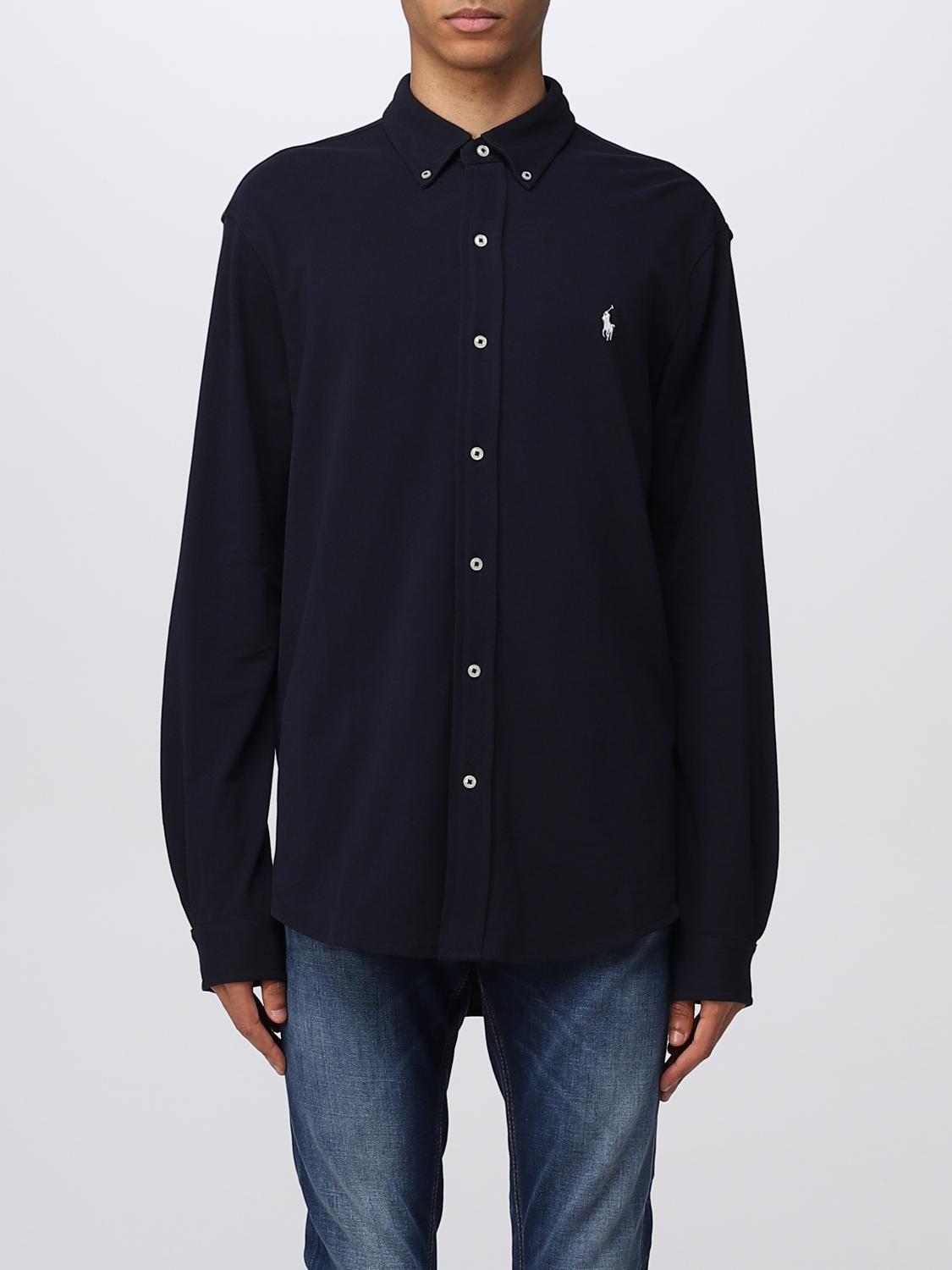 POLO RALPH LAUREN CAMICIA: Camicia Polo Ralph Lauren in misto cotone, Blue Navy - Img 1
