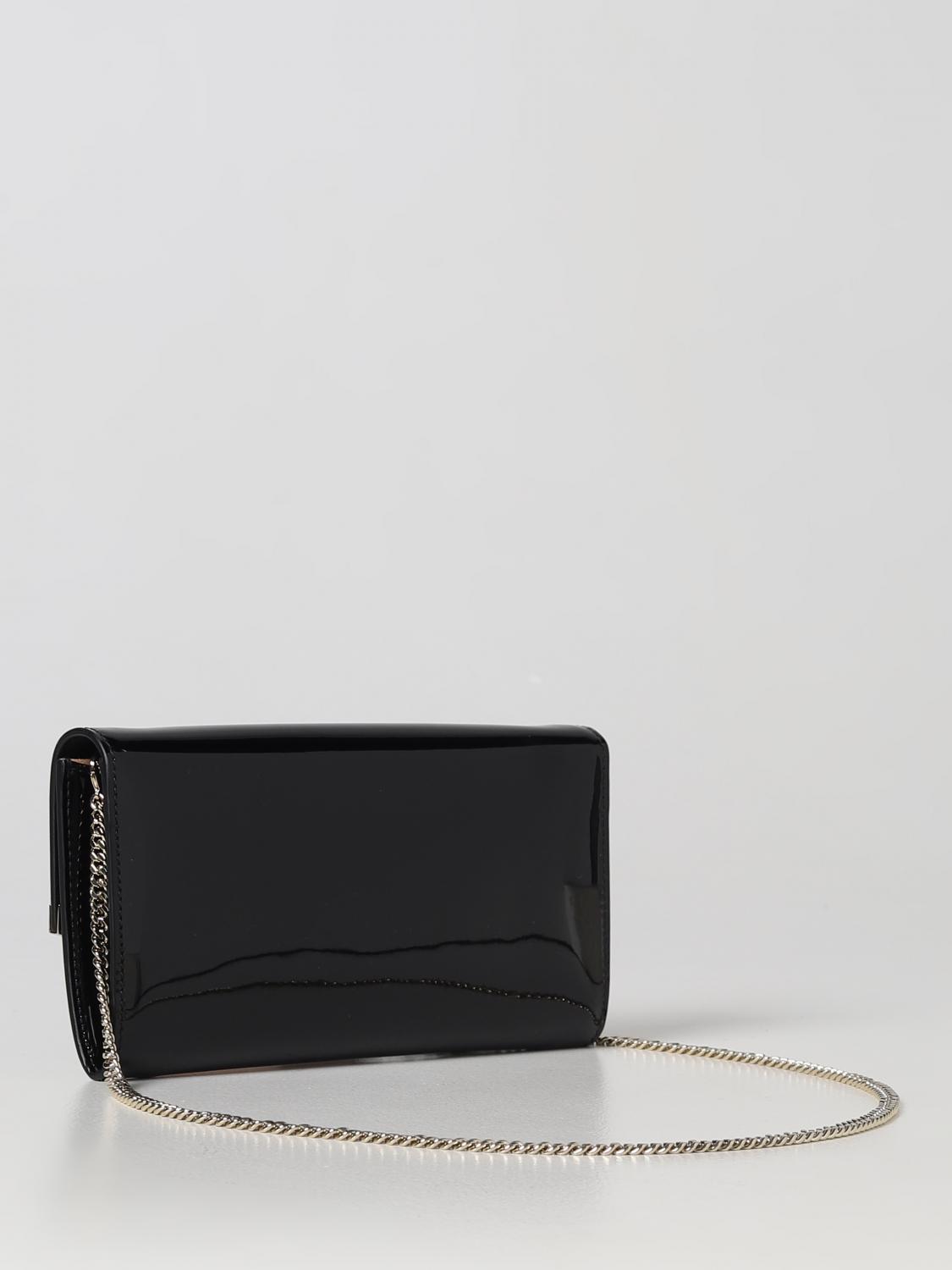 JIMMY CHOO BORSA MINI: Borsa wallet Emmie Jimmy Choo in vernice, Nero - Img 2