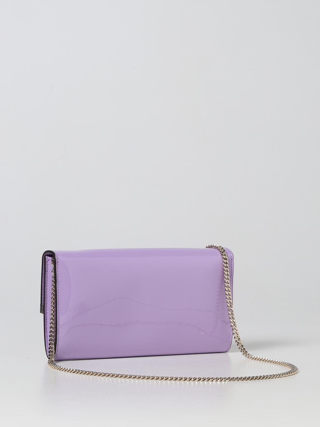 JIMMY CHOO BORSA MINI: Borsa wallet Emmie Jimmy Choo in vernice, Lilla - Img 2