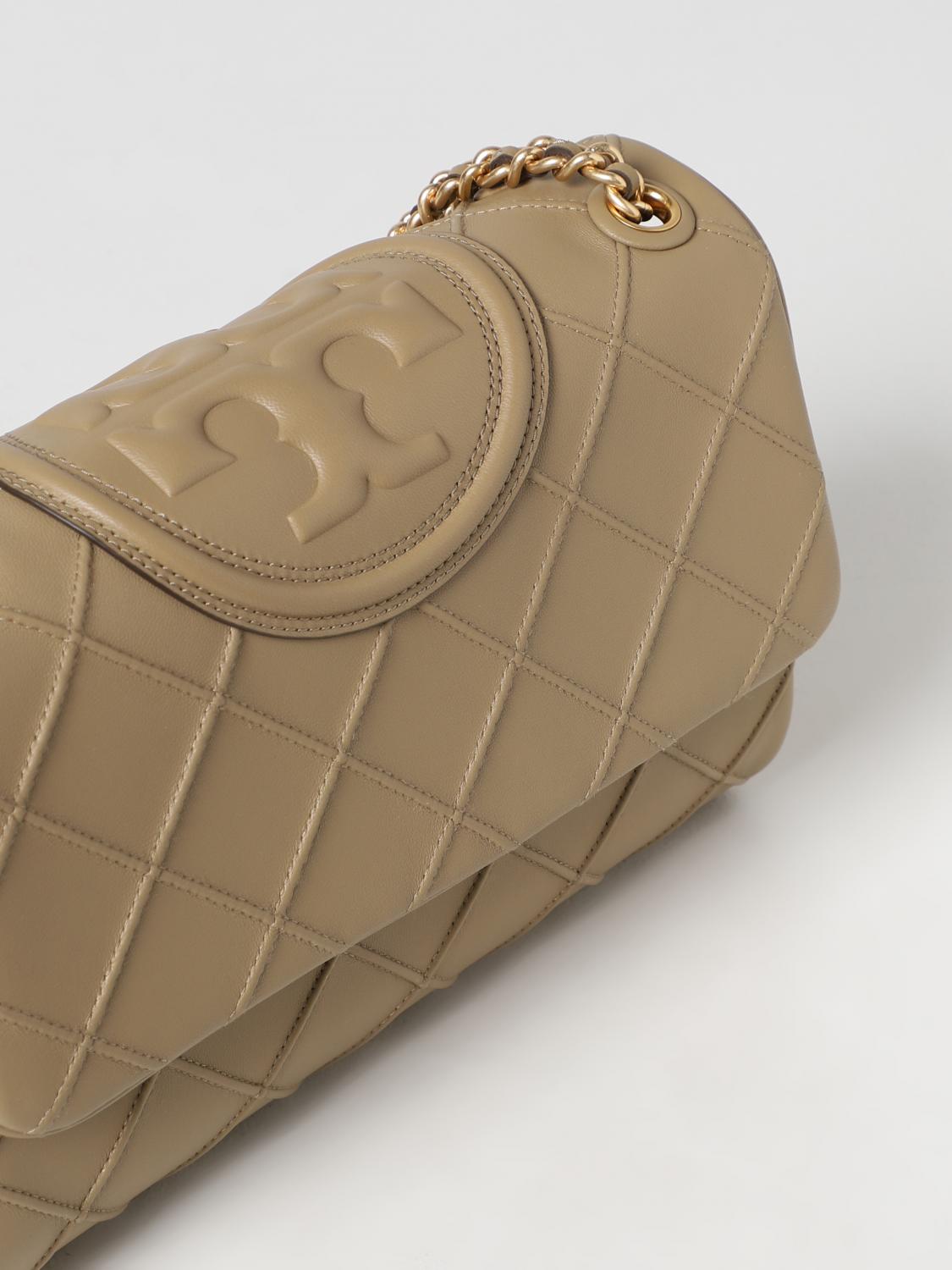 TORY BURCH BORSA A SPALLA: Borsa Fleming Tory Burch in nappa trapuntata, Tortora - Img 3