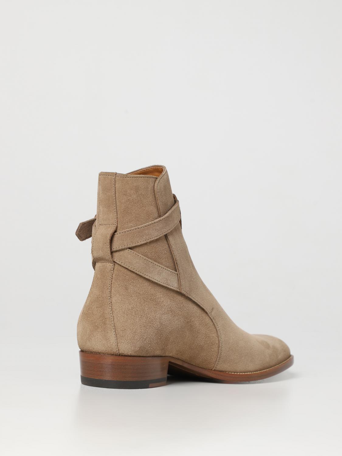 SAINT LAURENT BOOTS: Saint Laurent Wyatt 30 Jodhpur suede ankle boots, Brown - Img 3