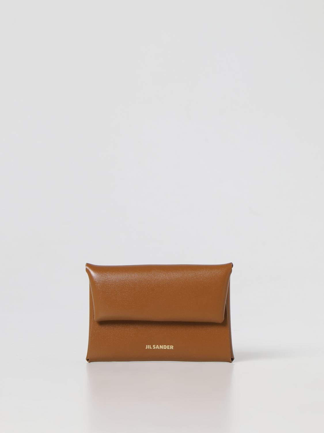 JIL SANDER PORTAFOGLIO: Portacarte di credito Jil Sander in nappa, Marrone - Img 1