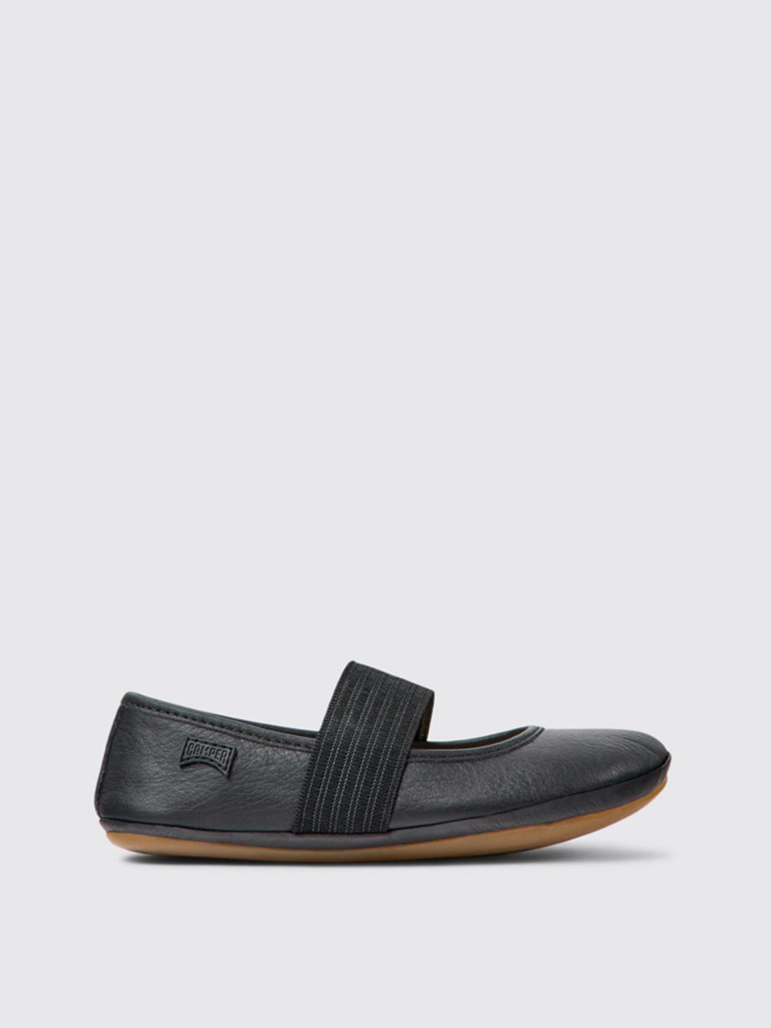 CAMPER SHOES: Camper Right flat ballets flat in leather, Black - Img 1