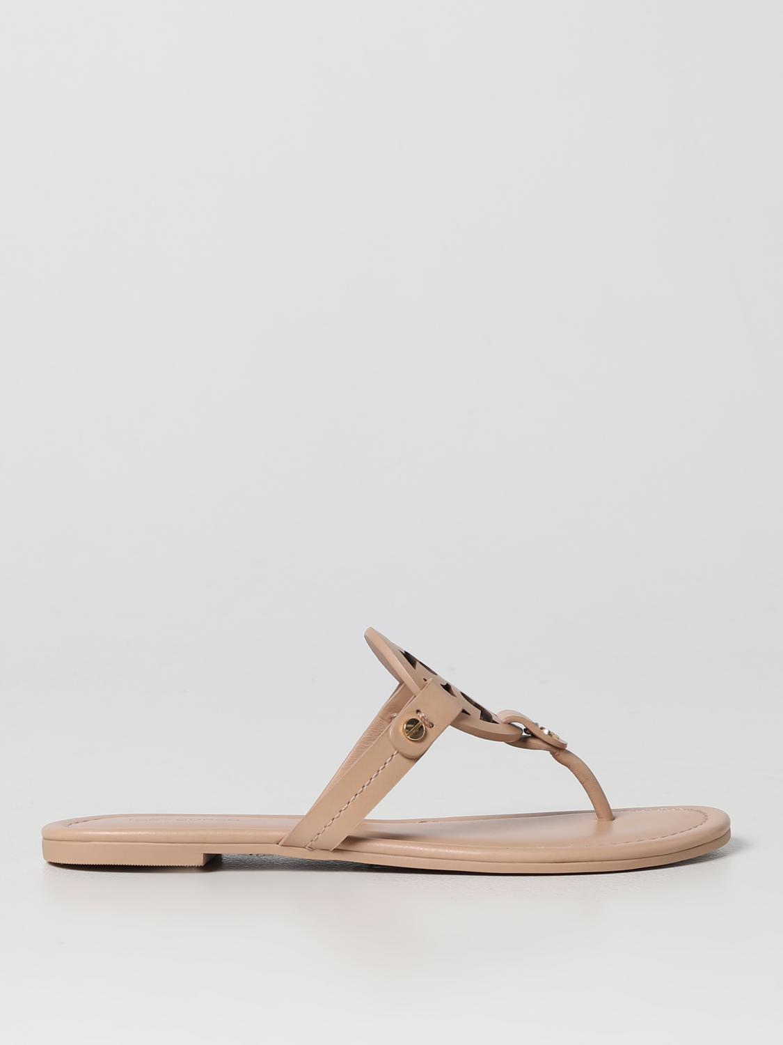 TORY BURCH FLAT SANDAL: Tory Burch sandals in leather, Blush Pink - Img 1