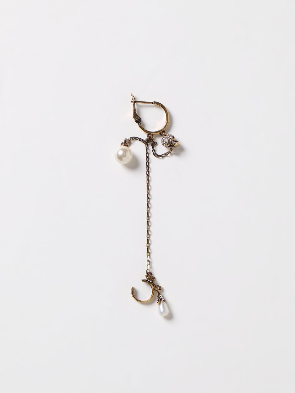 MCQUEEN GIOIELLO: Mono orecchino McQueen in ottone, Oro - Img 1
