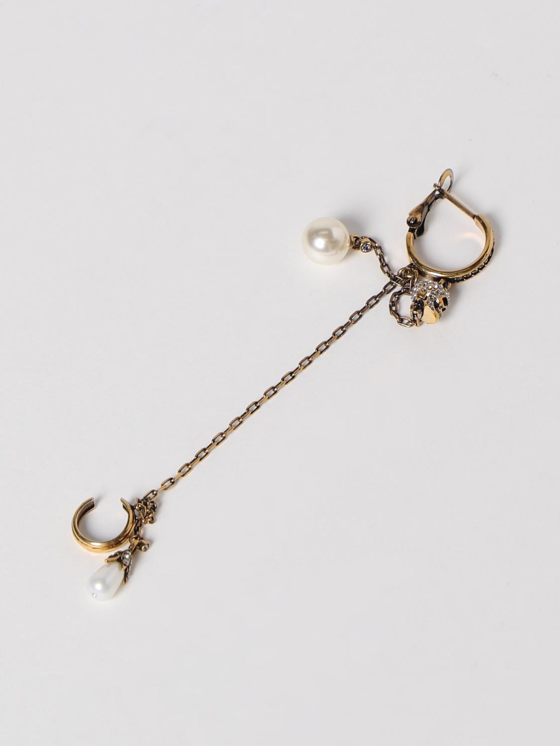 MCQUEEN GIOIELLO: Mono orecchino McQueen in ottone, Oro - Img 2