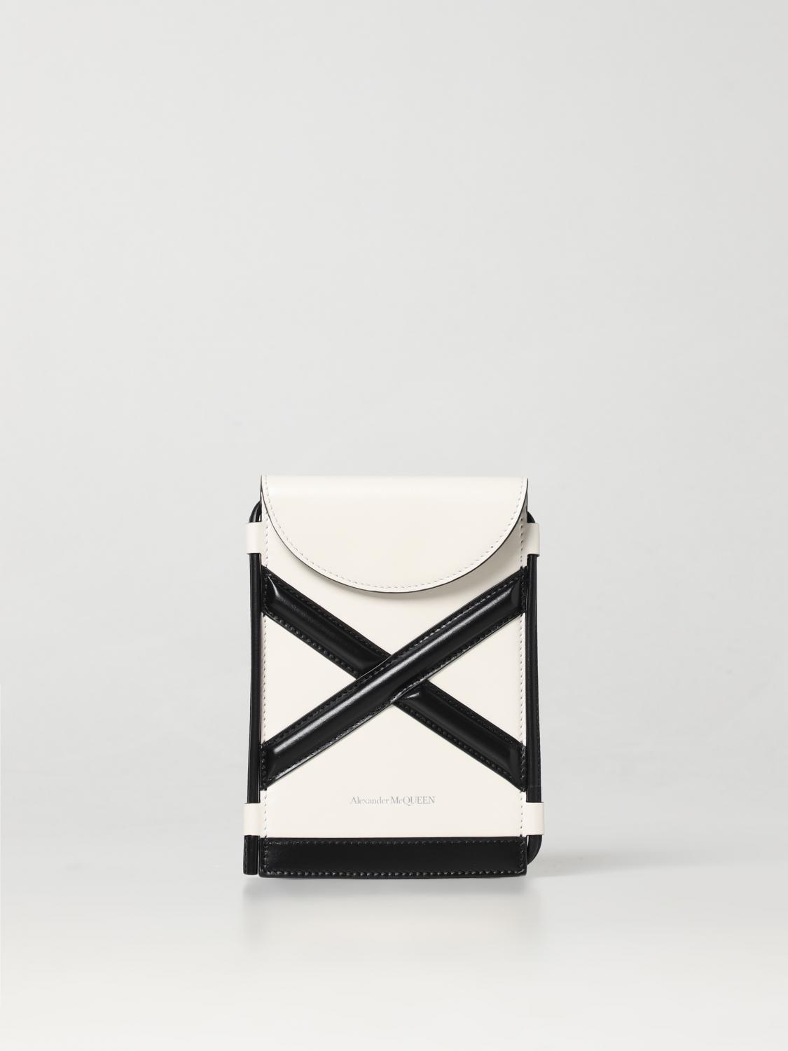 MCQUEEN BORSA MINI: Borsa The Curve Micro McQueen in pelle, Avorio - Img 1