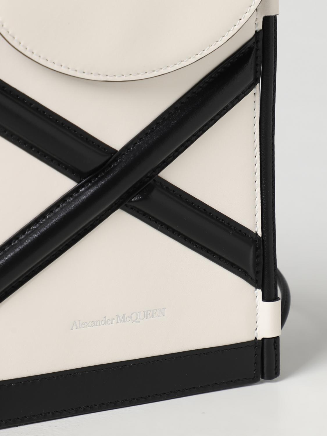 MCQUEEN BORSA MINI: Borsa The Curve Micro McQueen in pelle, Avorio - Img 3