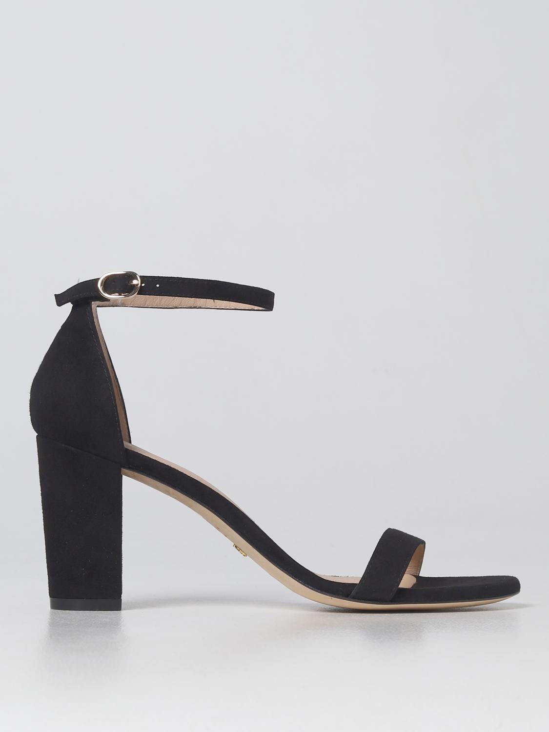 STUART WEITZMAN HEELED SANDAL: Nearlynude Stuart Weitzman sandal in suede, Black - Img 1