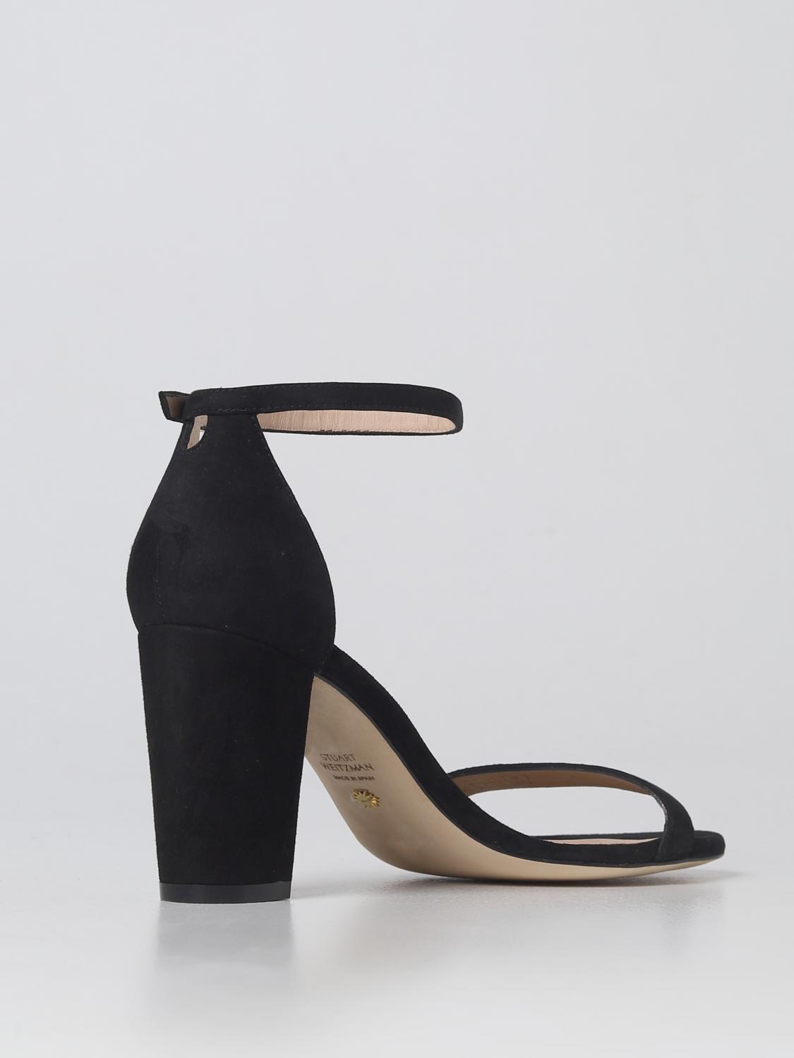 STUART WEITZMAN HEELED SANDAL: Nearlynude Stuart Weitzman sandal in suede, Black - Img 3