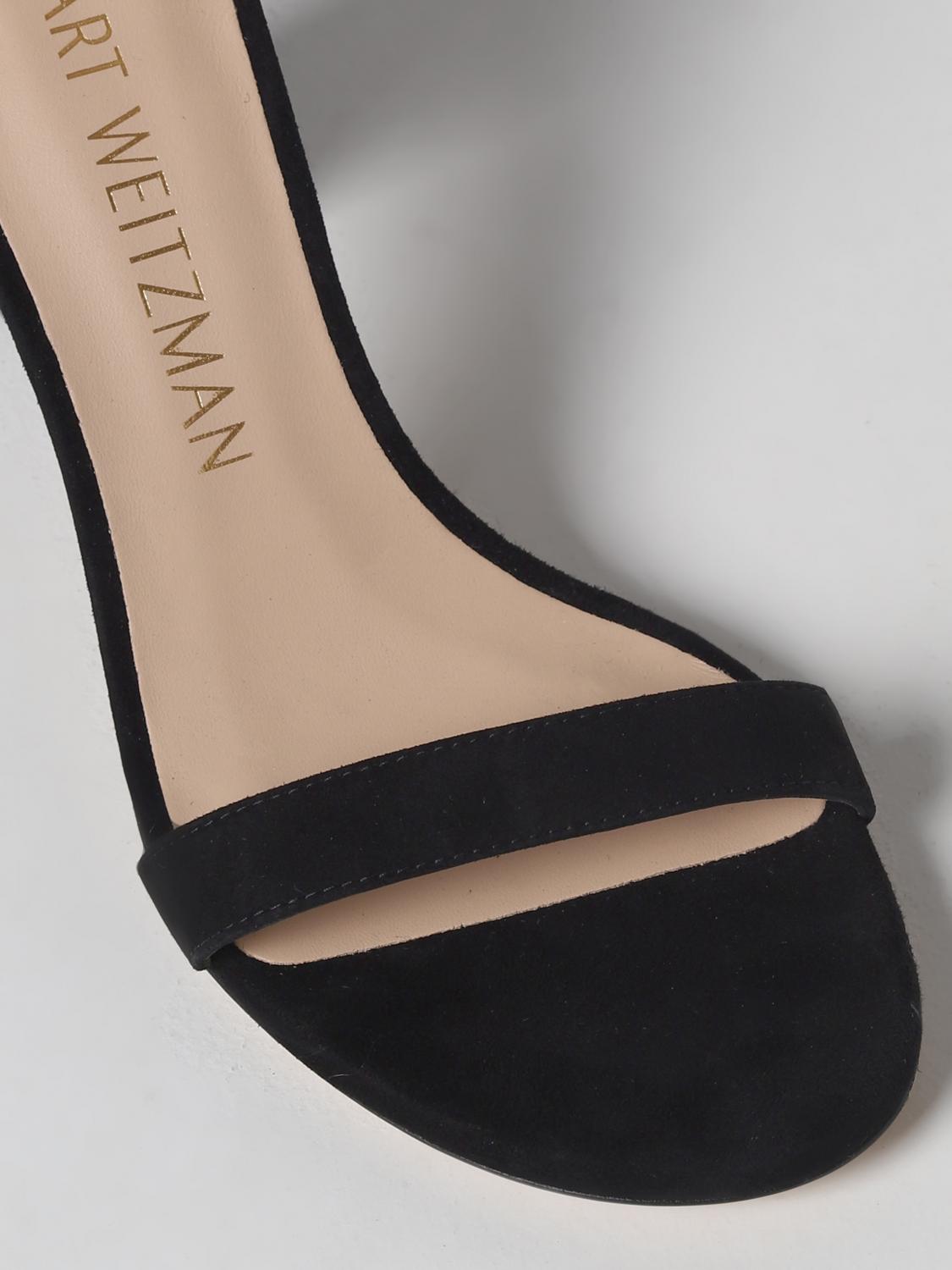 STUART WEITZMAN HEELED SANDAL: Nearlynude Stuart Weitzman sandal in suede, Black - Img 4