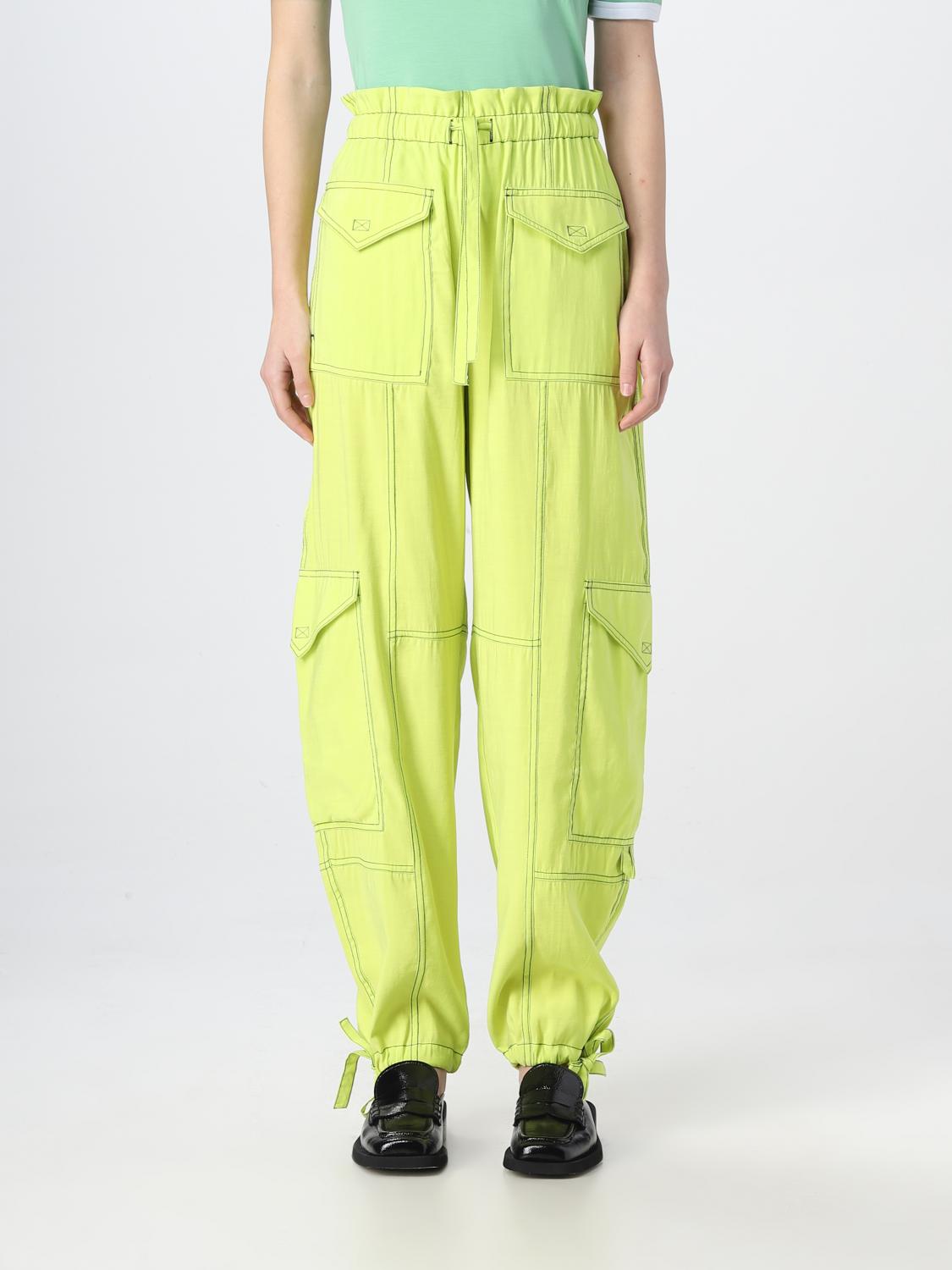 GANNI PANTS: Ganni trousers in viscose blend, Lemon - Img 1