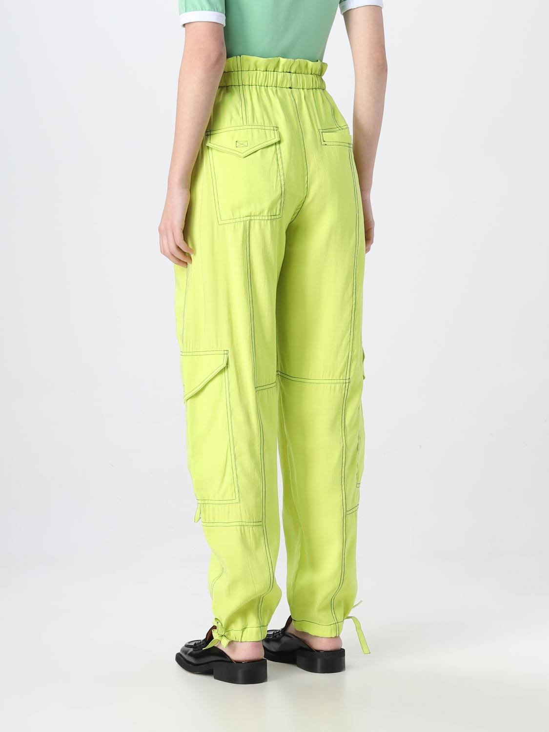GANNI PANTS: Ganni trousers in viscose blend, Lemon - Img 3