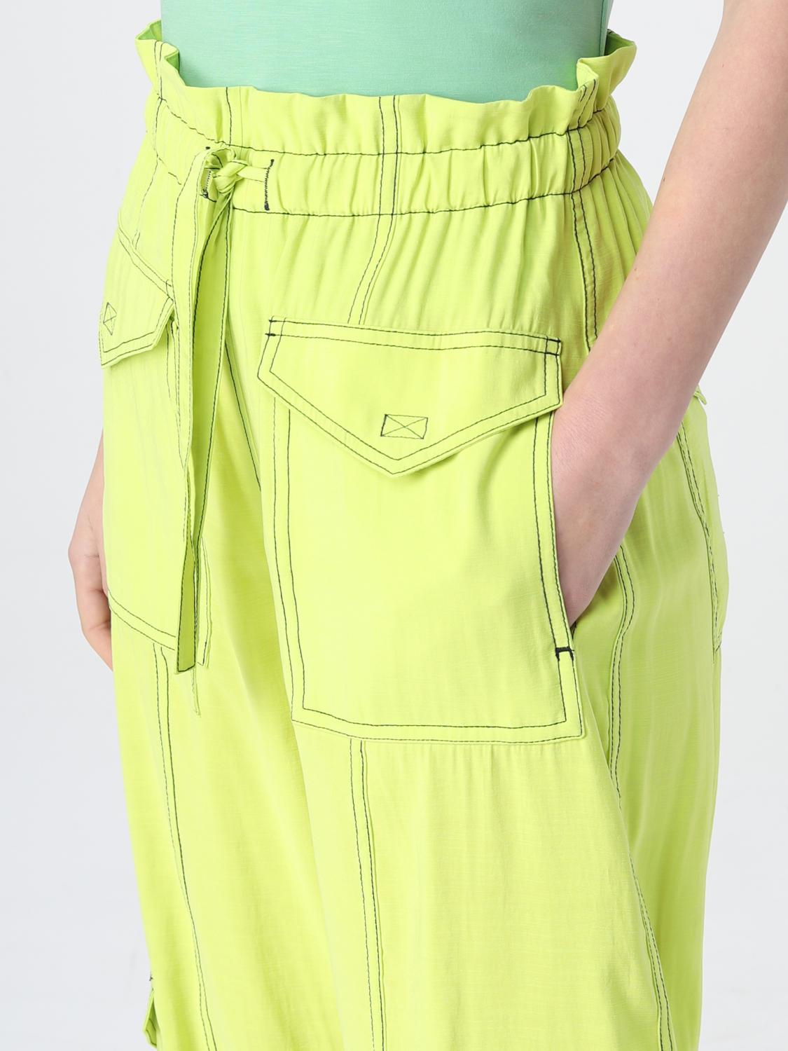 GANNI PANTS: Ganni trousers in viscose blend, Lemon - Img 4