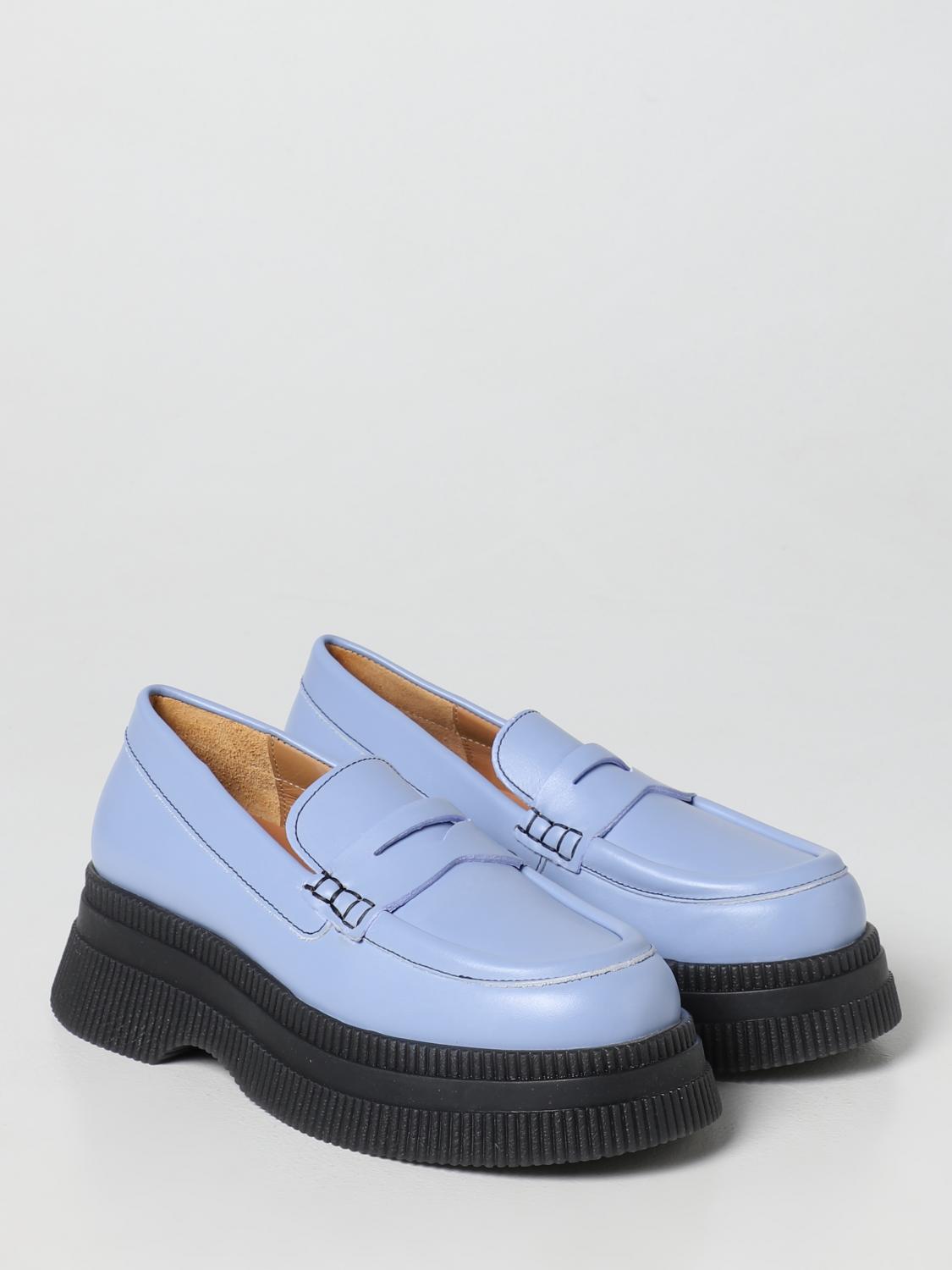 GANNI LOAFER: Ganni moccasin in leather, Gnawed Blue - Img 2