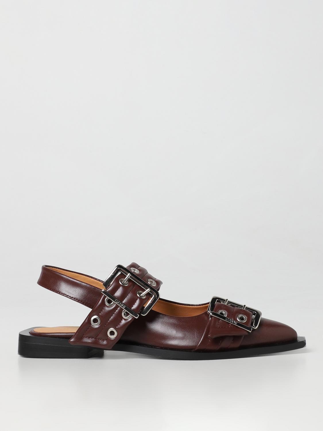 GANNI BALLET FLAT: Ganni ballet flat in synthetic leather, Burgundy - Img 1