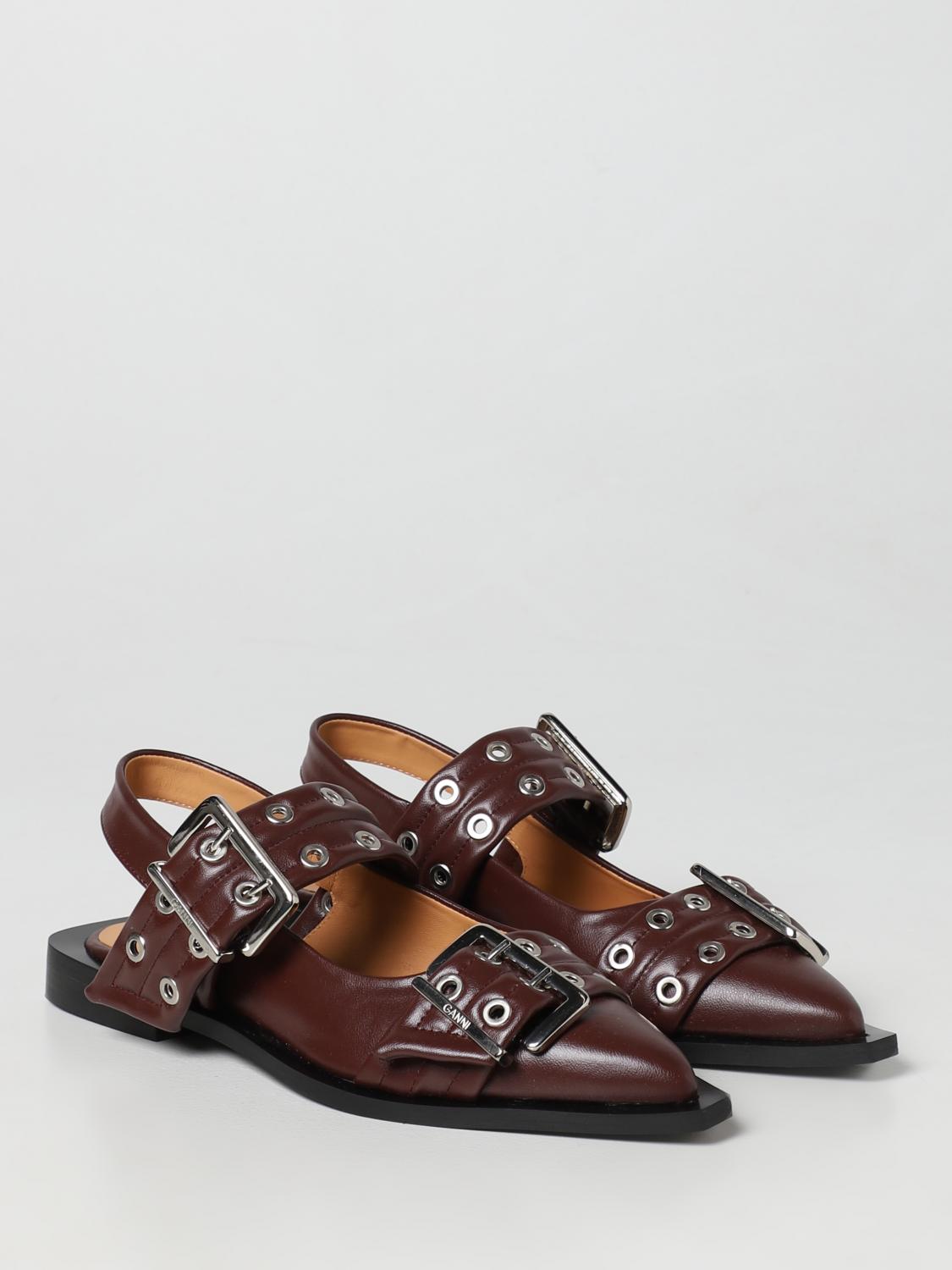 GANNI BALLET FLAT: Ganni ballet flat in synthetic leather, Burgundy - Img 2