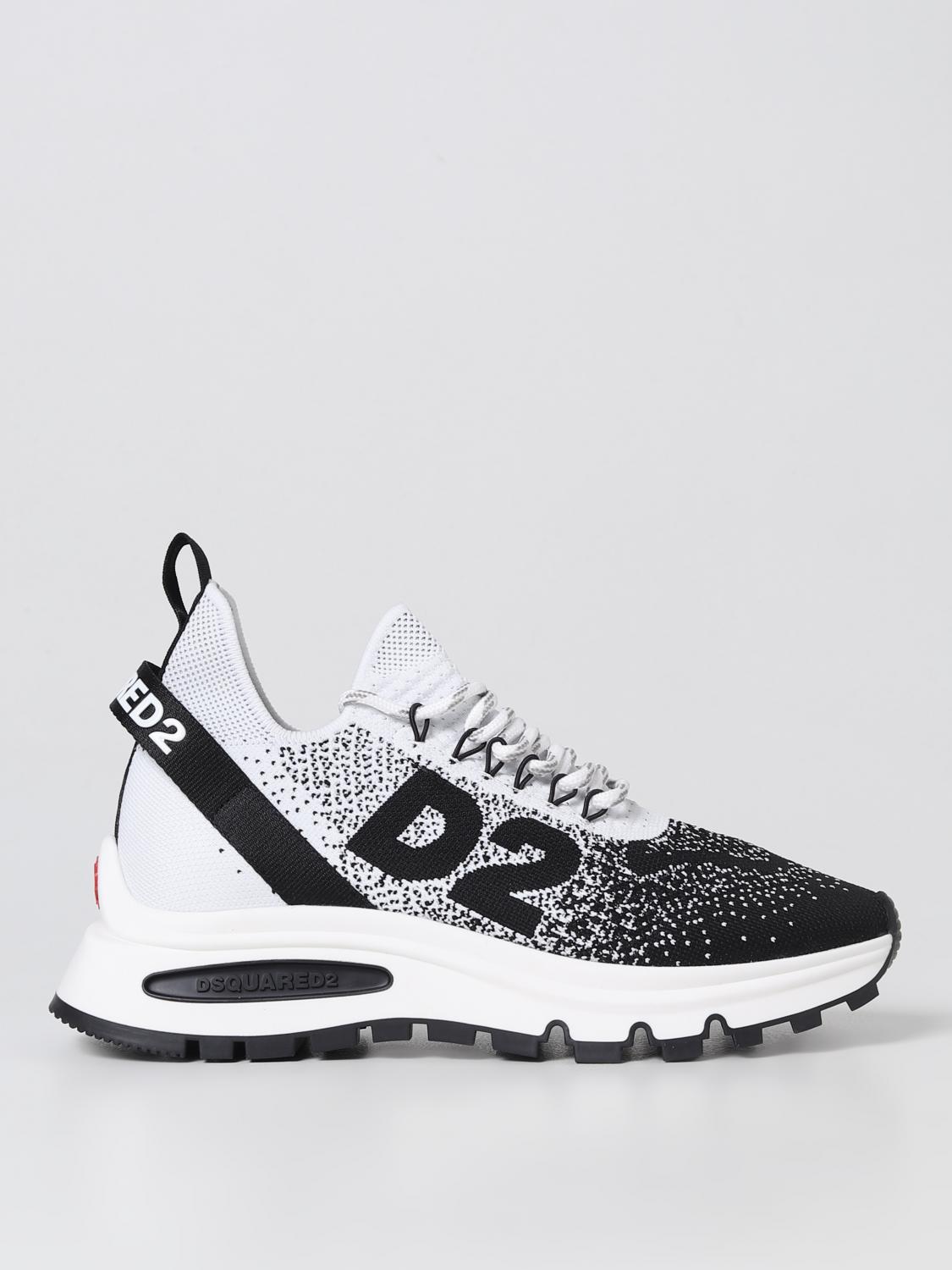 DSQUARED2 SNEAKERS: Sneakers Runds2 Dsquared2 in maglia stretch, Bianco - Img 1