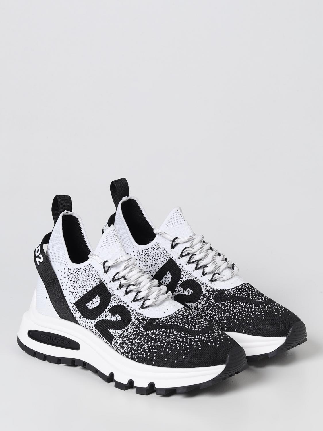 DSQUARED2 SNEAKERS: Sneakers Runds2 Dsquared2 in maglia stretch, Bianco - Img 2