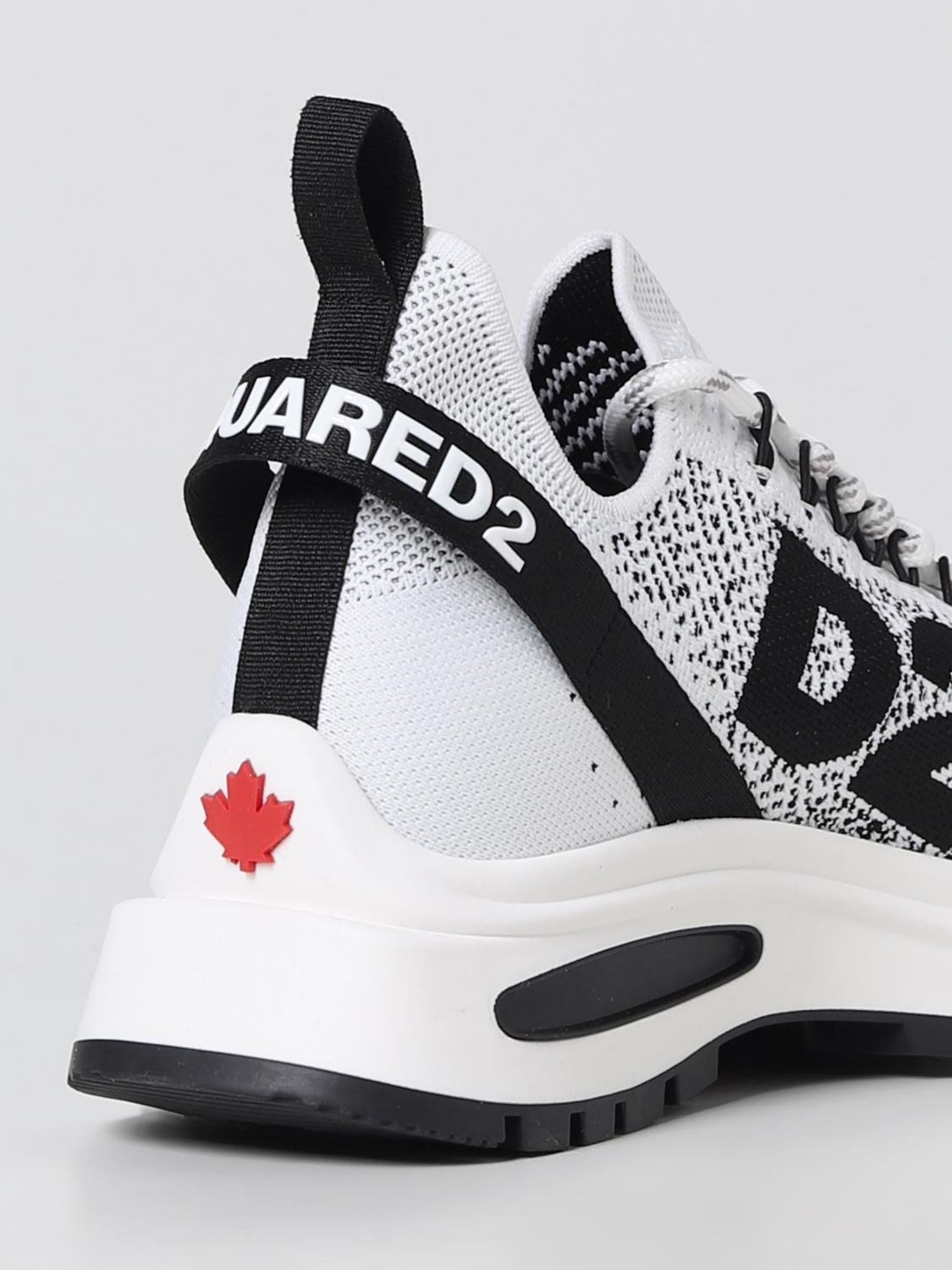 DSQUARED2 SNEAKERS: Sneakers Runds2 Dsquared2 in maglia stretch, Bianco - Img 3