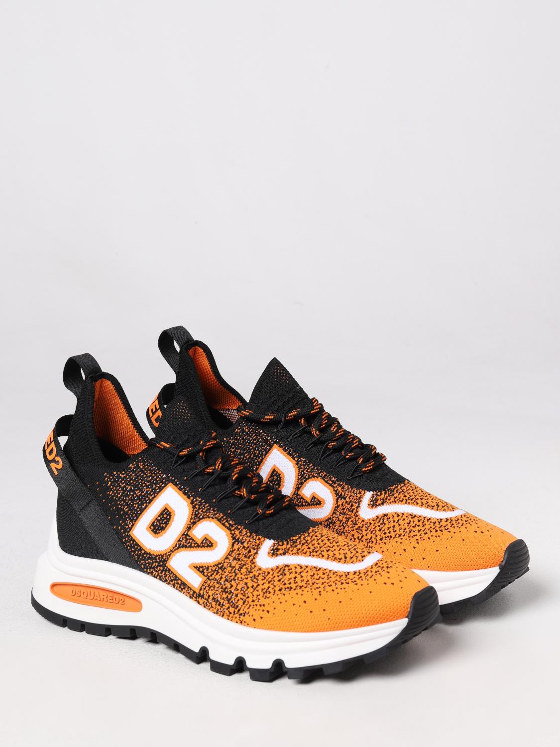DSQUARED2 SNEAKERS: Sneakers Runds2 Dsquared2 in maglia stretch, Arancione - Img 2
