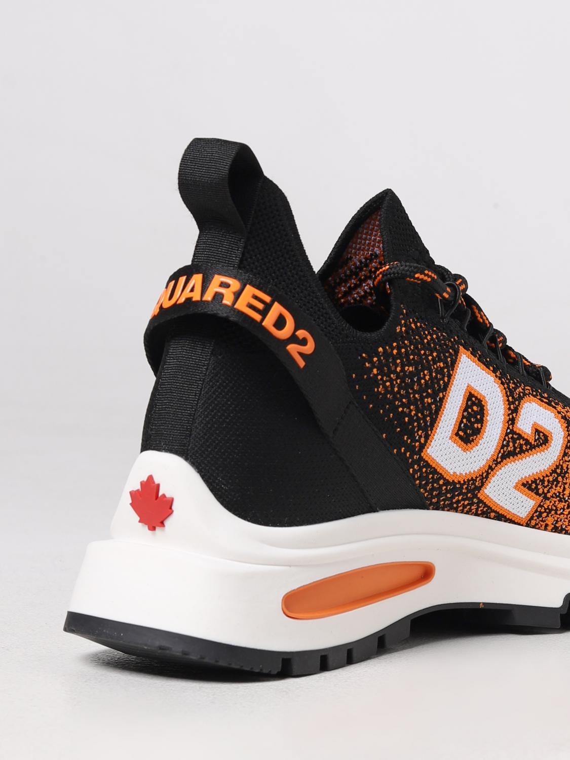 DSQUARED2 SNEAKERS: Sneakers Runds2 Dsquared2 in maglia stretch, Arancione - Img 3