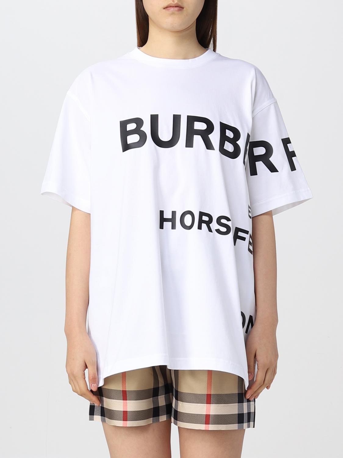 BURBERRY Horseferry t shirt in cotton White Burberry t shirt 8048748 online at GIGLIO.COM