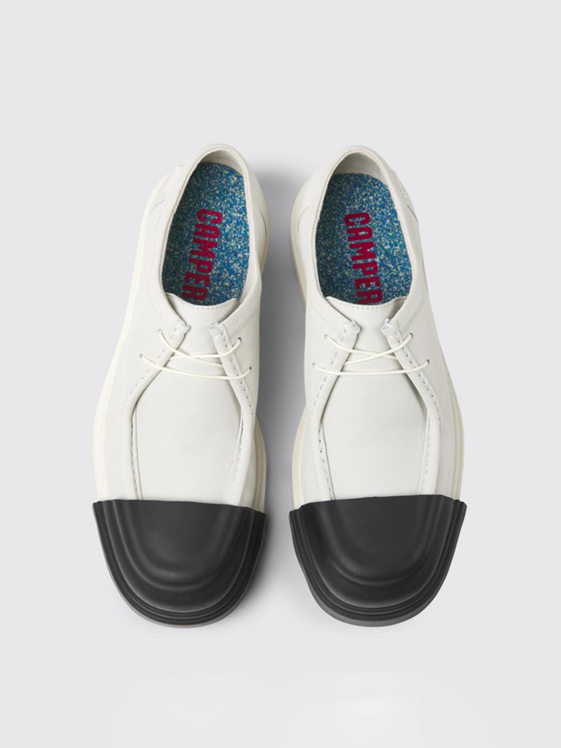 CAMPER SCARPE STRINGATE: Stringata Junction Camper in pelle, Bianco - Img 4