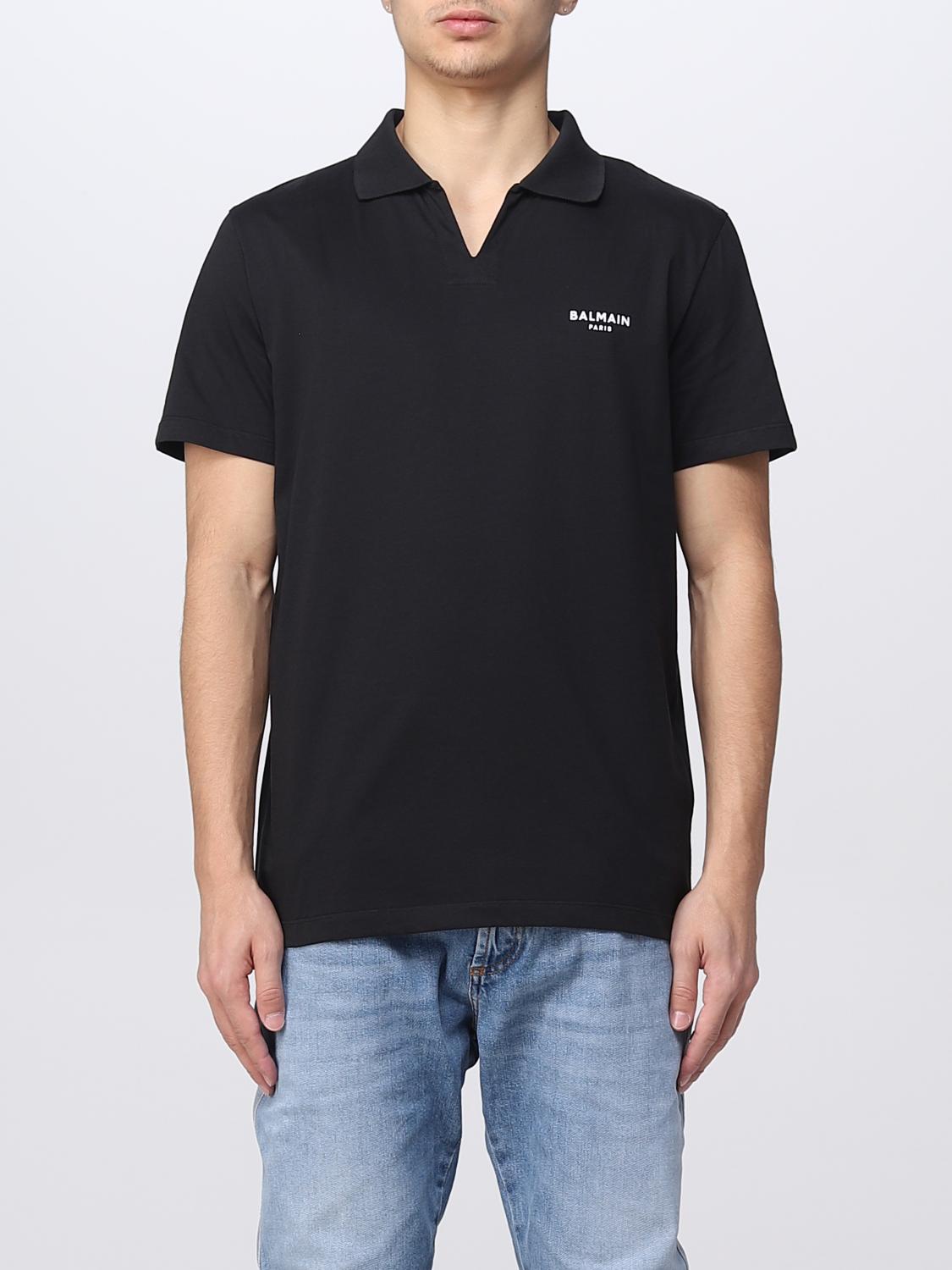 BALMAIN POLO SHIRT: Balmain eco-sustainable cotton polo shirt, Black - Img 1