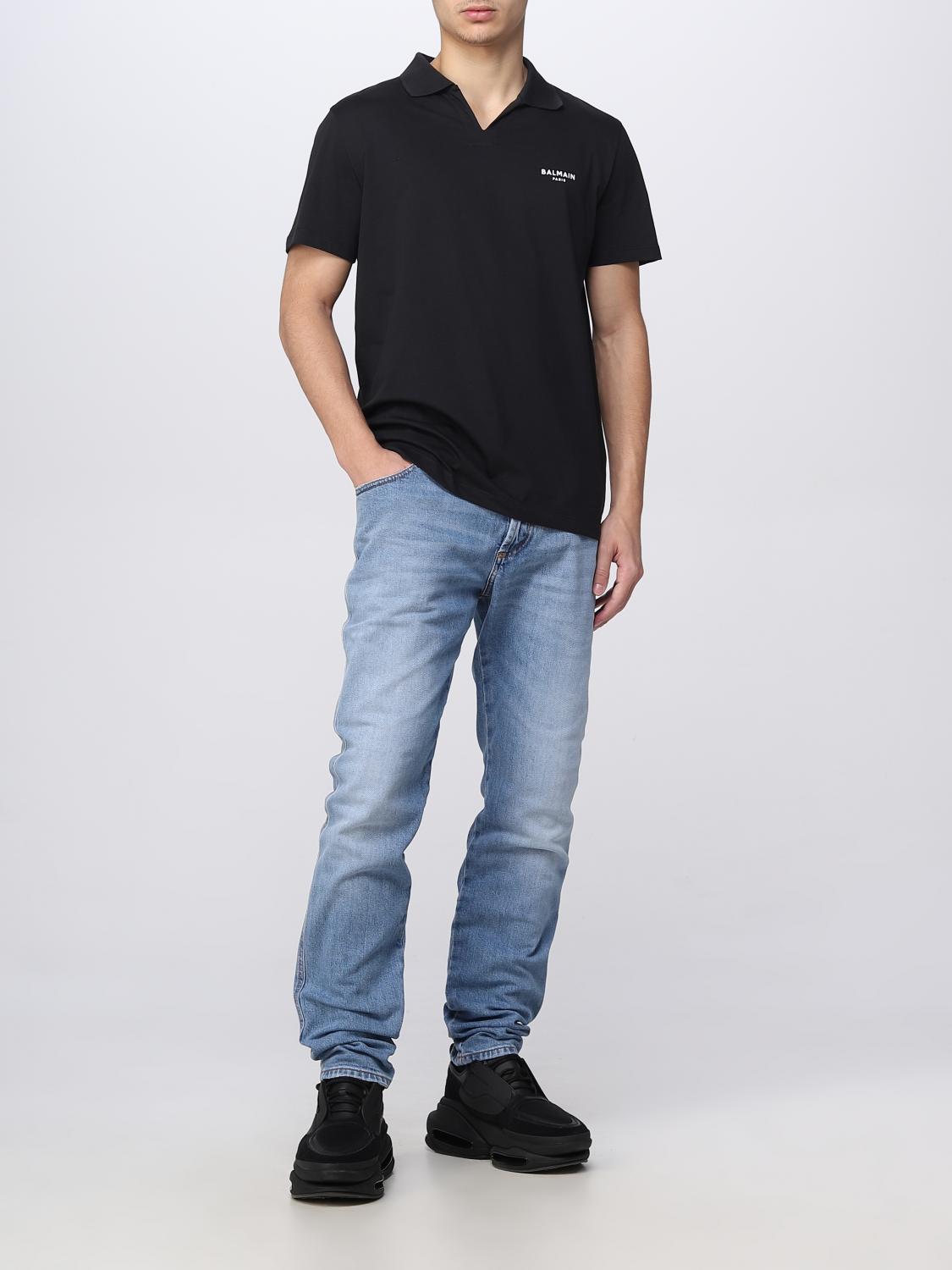 BALMAIN POLO SHIRT: Balmain eco-sustainable cotton polo shirt, Black - Img 2