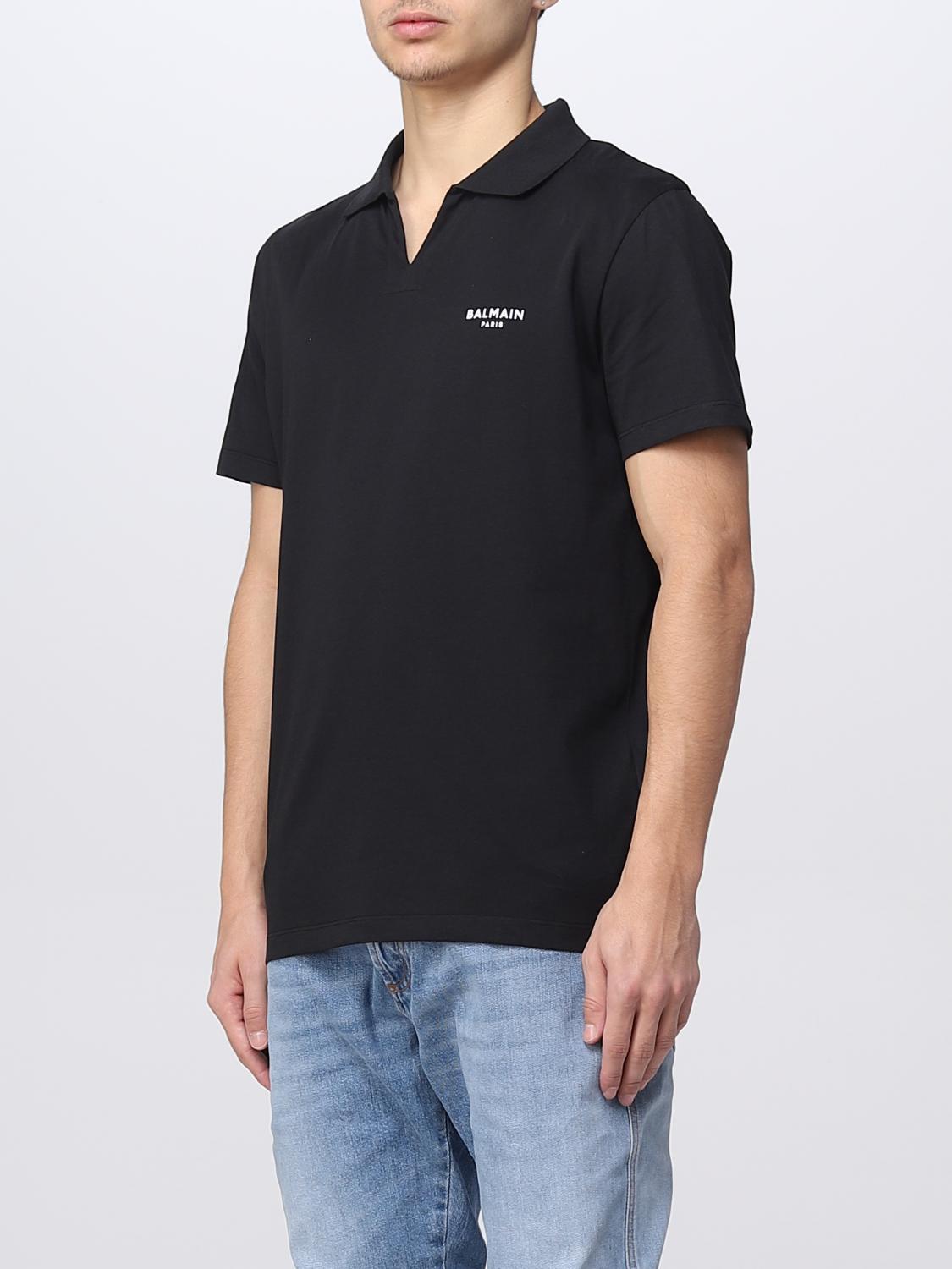 BALMAIN POLO SHIRT: Balmain eco-sustainable cotton polo shirt, Black - Img 4