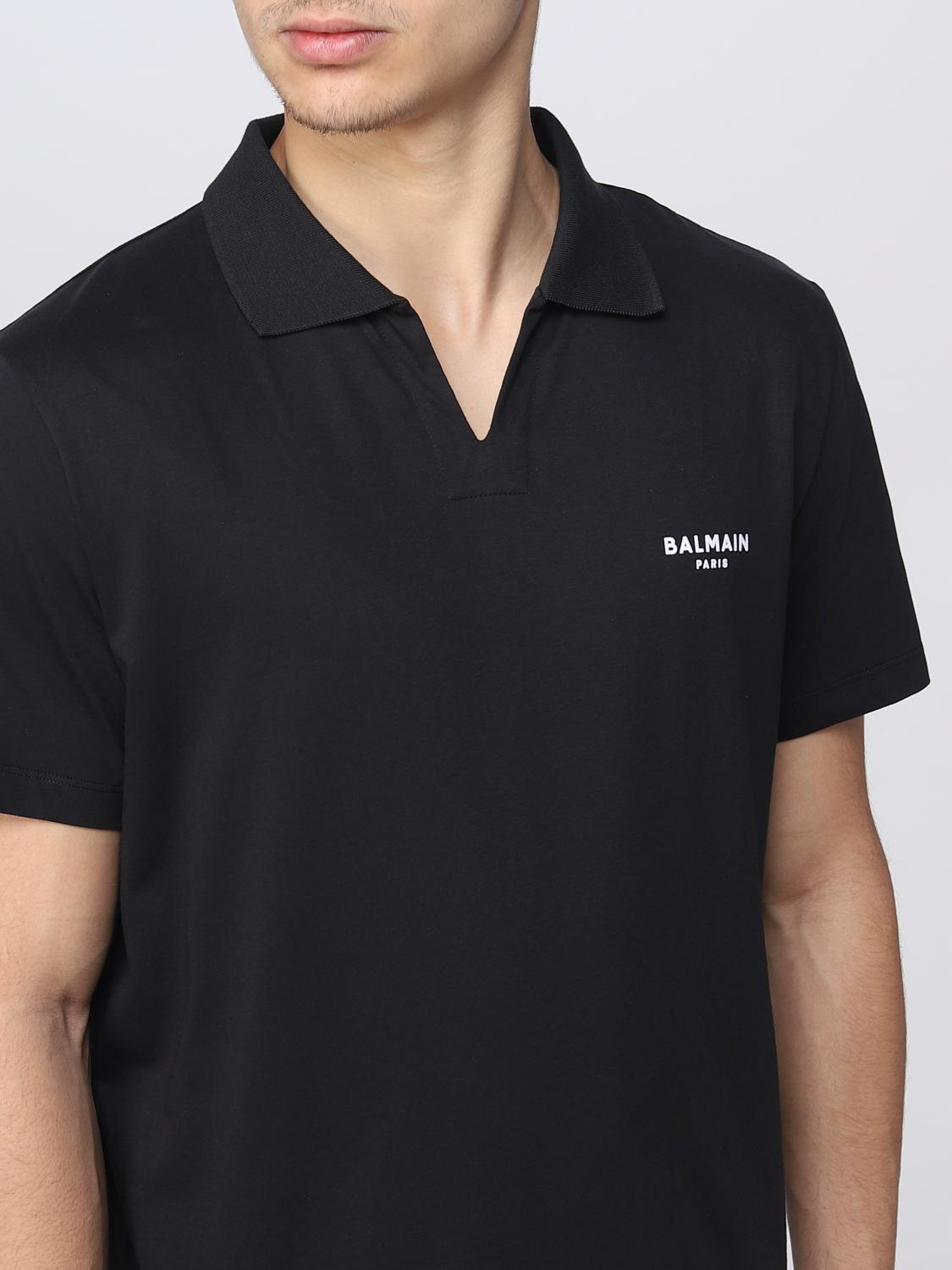 BALMAIN POLO SHIRT: Balmain eco-sustainable cotton polo shirt, Black - Img 5
