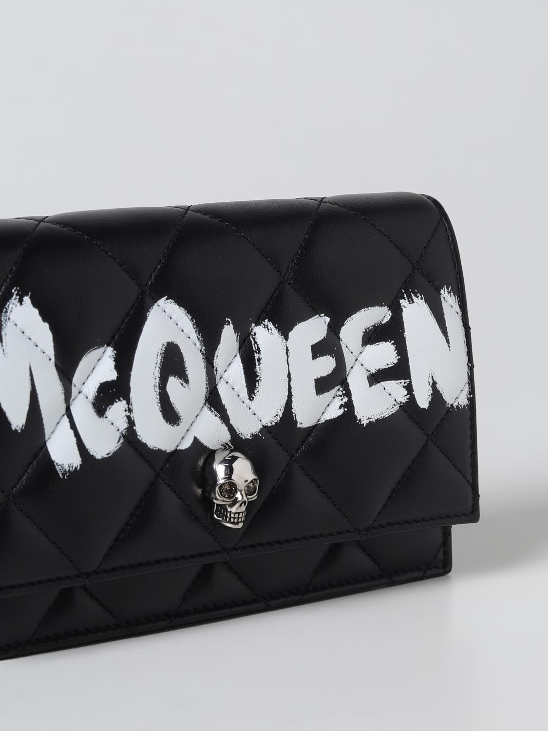 MCQUEEN BORSA MINI: Borsa Skull McQueen in pelle trapuntata, Avorio - Img 3