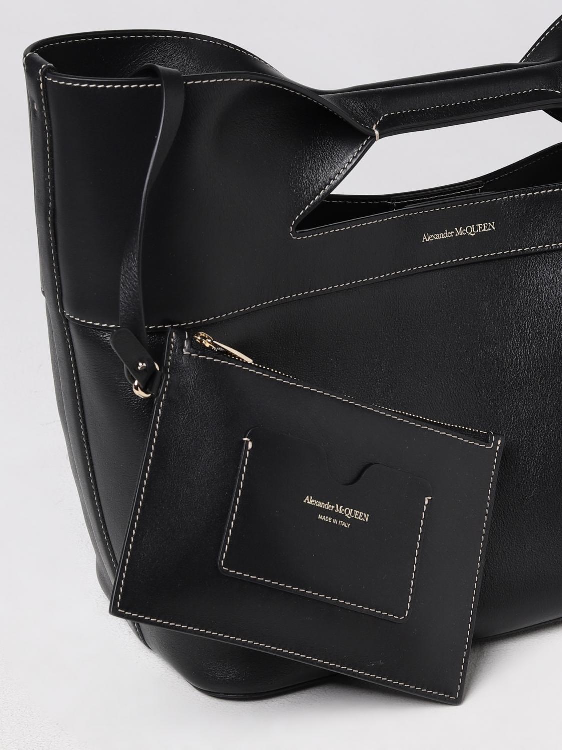 McQueen The Bow bag in leather - Black | 7095661BLCA | GIGLIO.COM