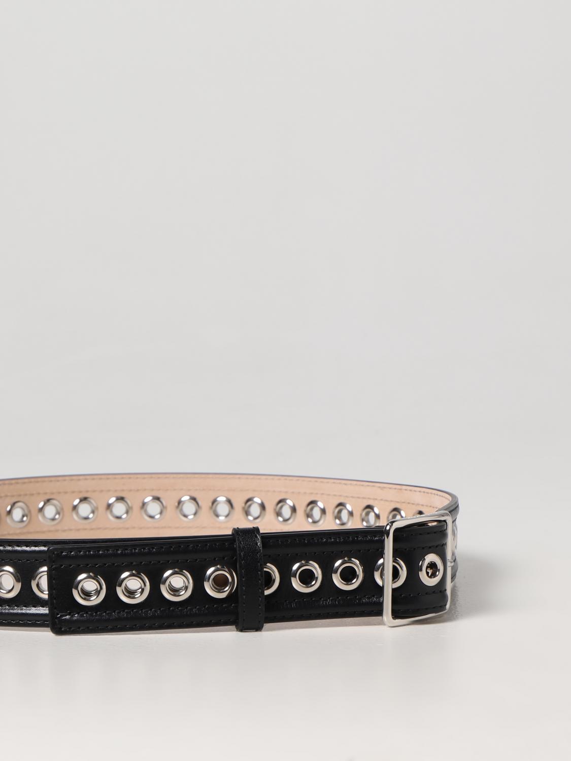 MCQUEEN BELT: Eyelet McQueen leather belt, Black - Img 2