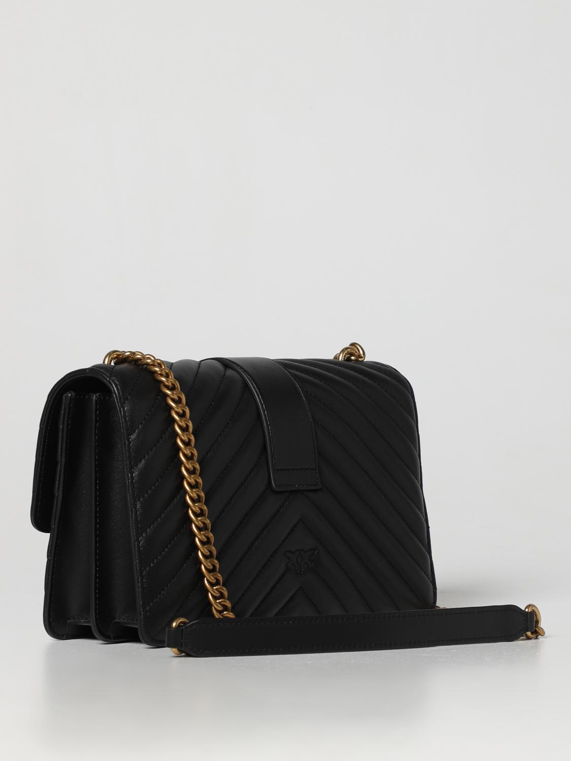 PINKO BORSA A SPALLA: Borsa Love One Pinko in nappa trapuntata, Nero - Img 2