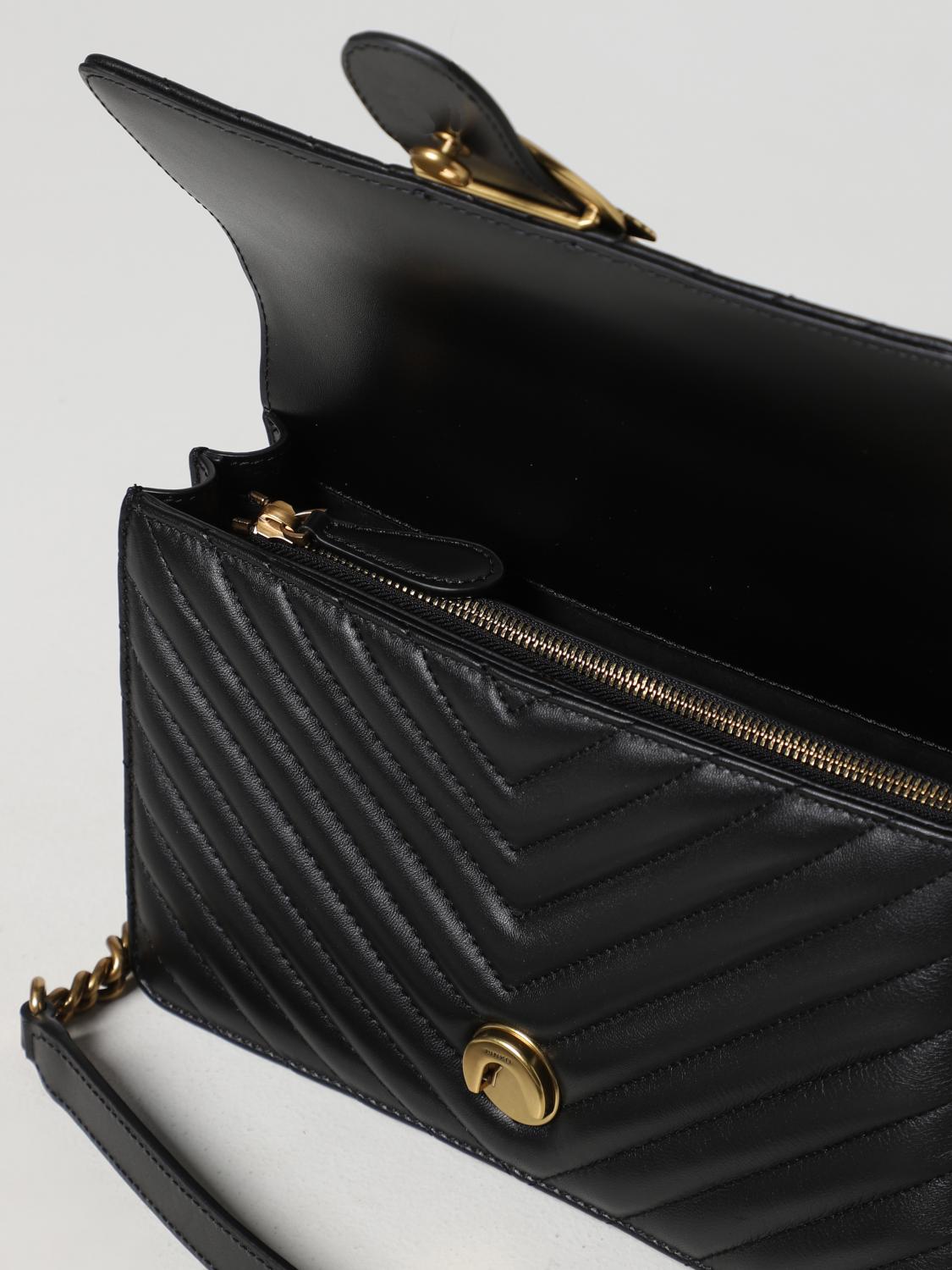 PINKO BORSA A SPALLA: Borsa Love One Pinko in nappa trapuntata, Nero - Img 3