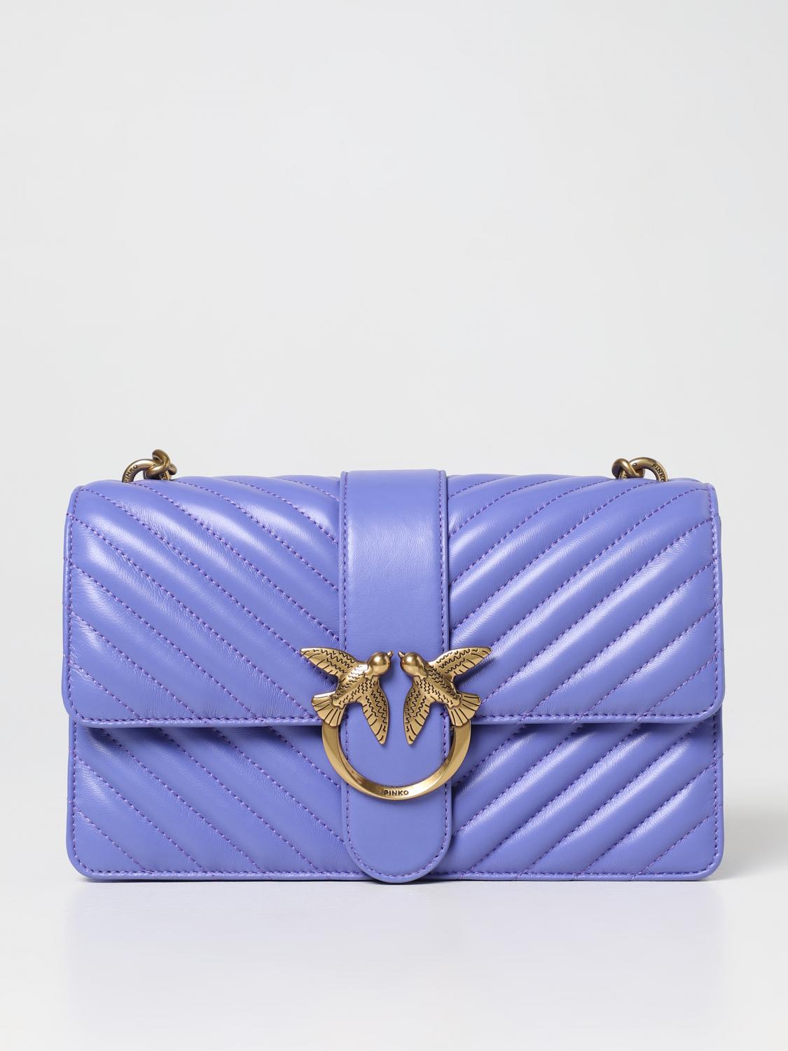 PINKO BORSA A SPALLA: Borsa Love One Pinko in nappa trapuntata, Blue - Img 1