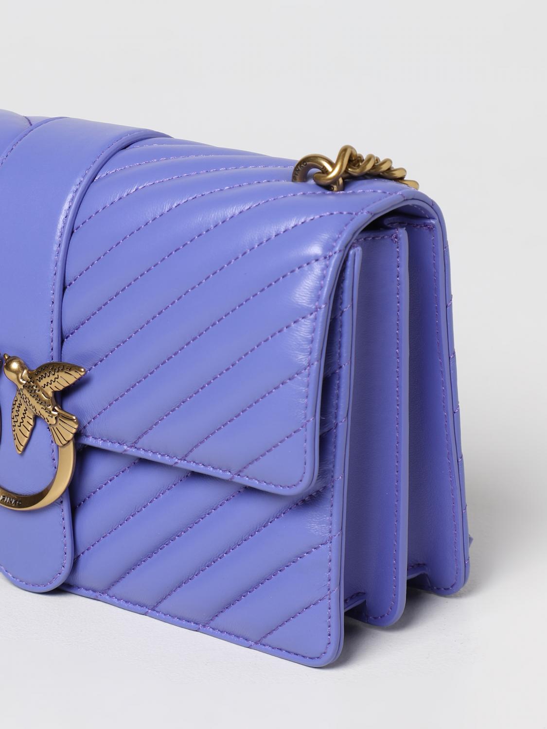 PINKO BORSA A SPALLA: Borsa Love One Pinko in nappa trapuntata, Blue - Img 3