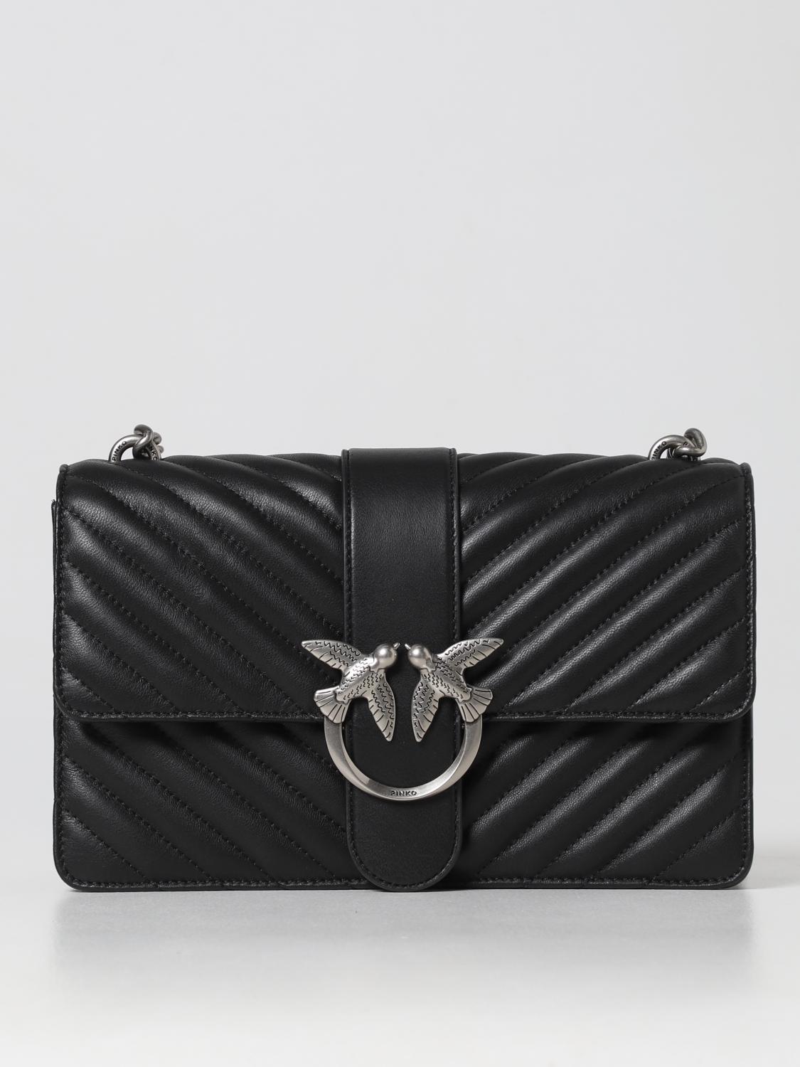 PINKO BORSA A SPALLA: Borsa Love One Pinko in nappa trapuntata, Nero 1 - Img 1