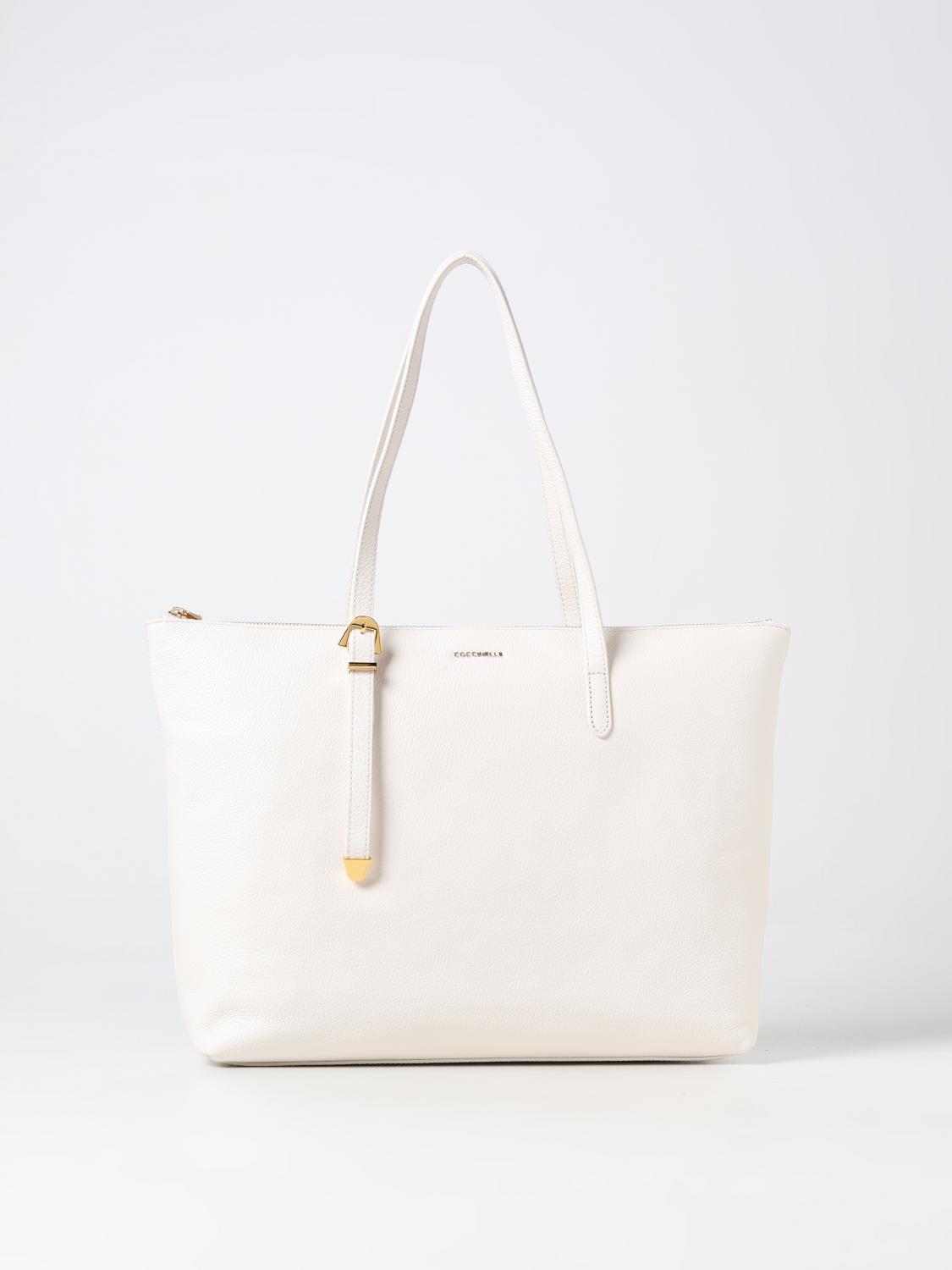 COCCINELLE BORSA TOTE: Borsa Coccinelle in pelle a grana, Bianco - Img 1