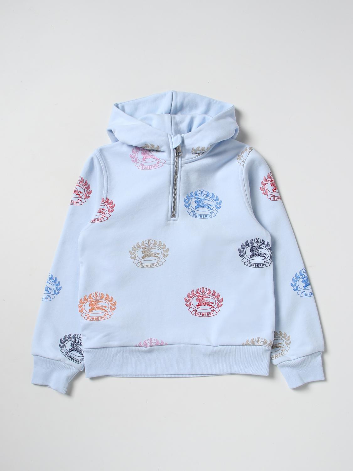 BURBERRY: sweatshirt in organic cotton Gnawed Blue Burberry