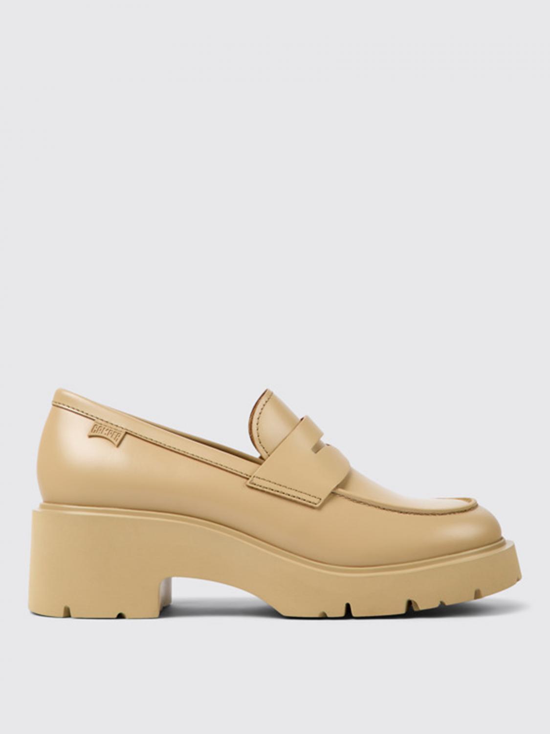 CAMPER: Milah moccasins in brushed leather - Beige | Camper loafer