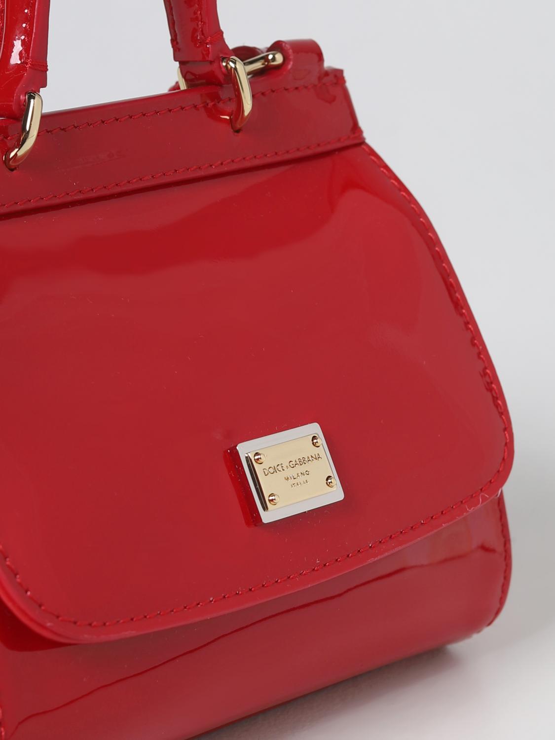 DOLCE & GABBANA TASCHE: Sicily Tasche Dolce & Gabbana aus Lackleder, Rot - Img 3