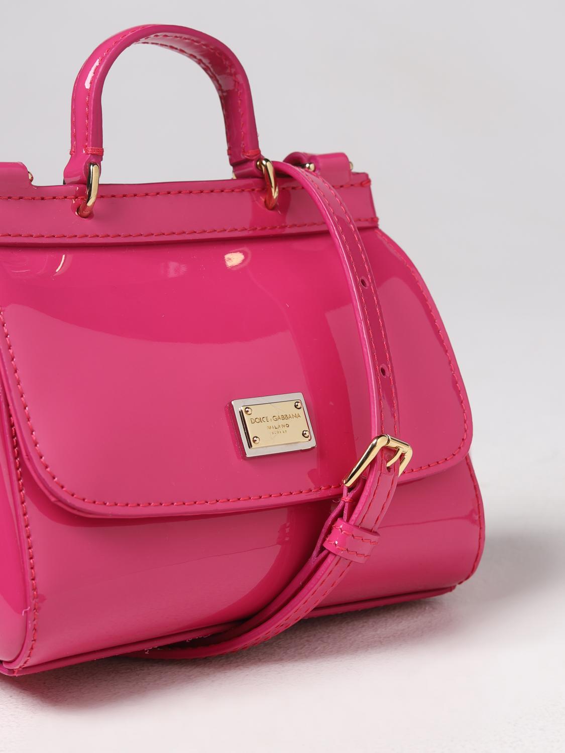 DOLCE & GABBANA TASCHE: Sicily Tasche Dolce & Gabbana aus Lackleder, Geranium - Img 3