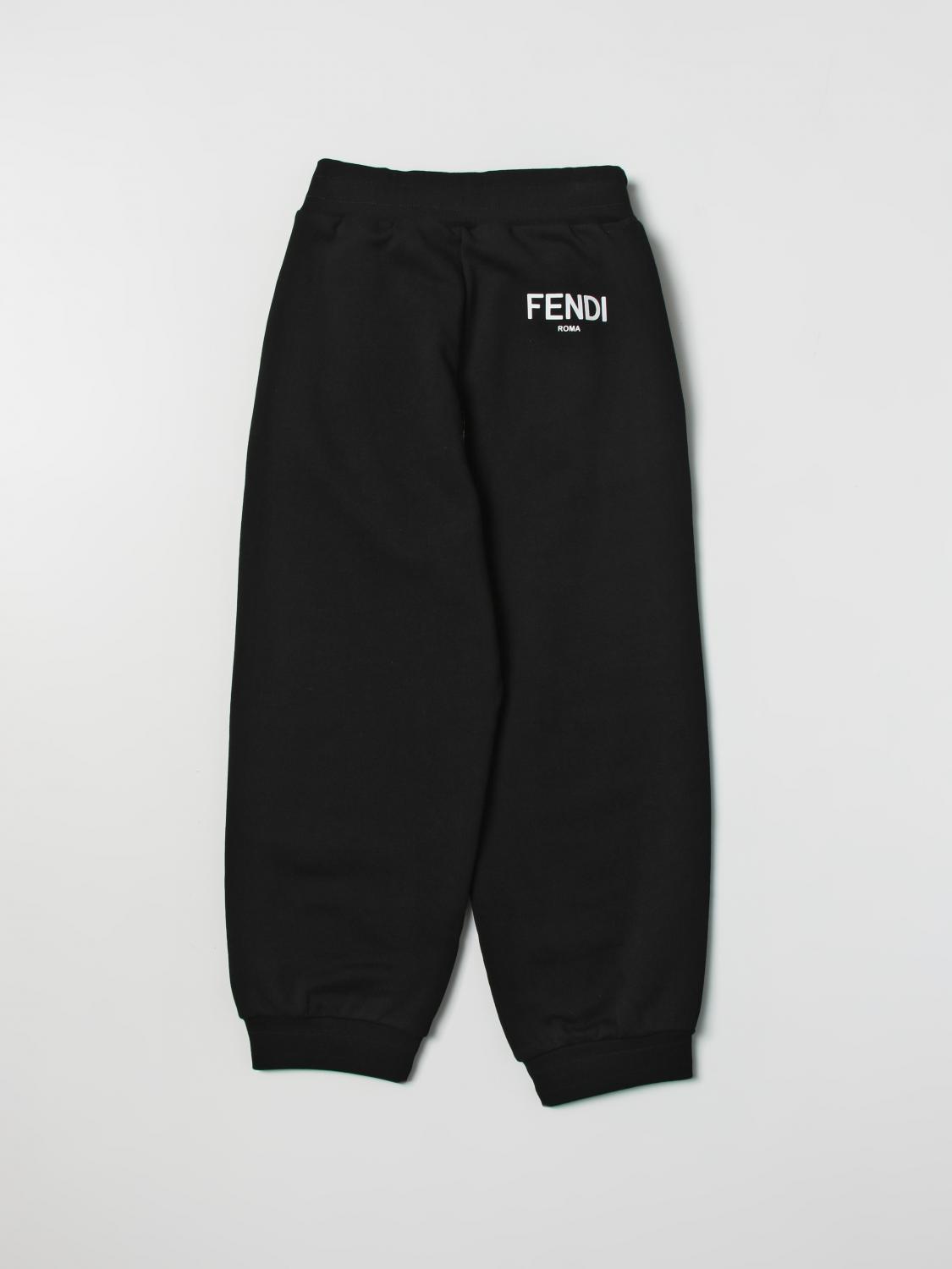 FENDI PANTS: Fendi Kids cotton pants, Black - Img 2
